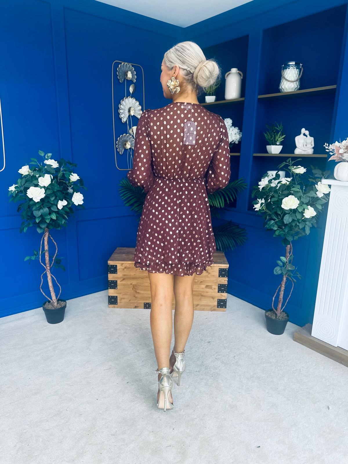 Harri Gold Leaf Mini Dress Coco