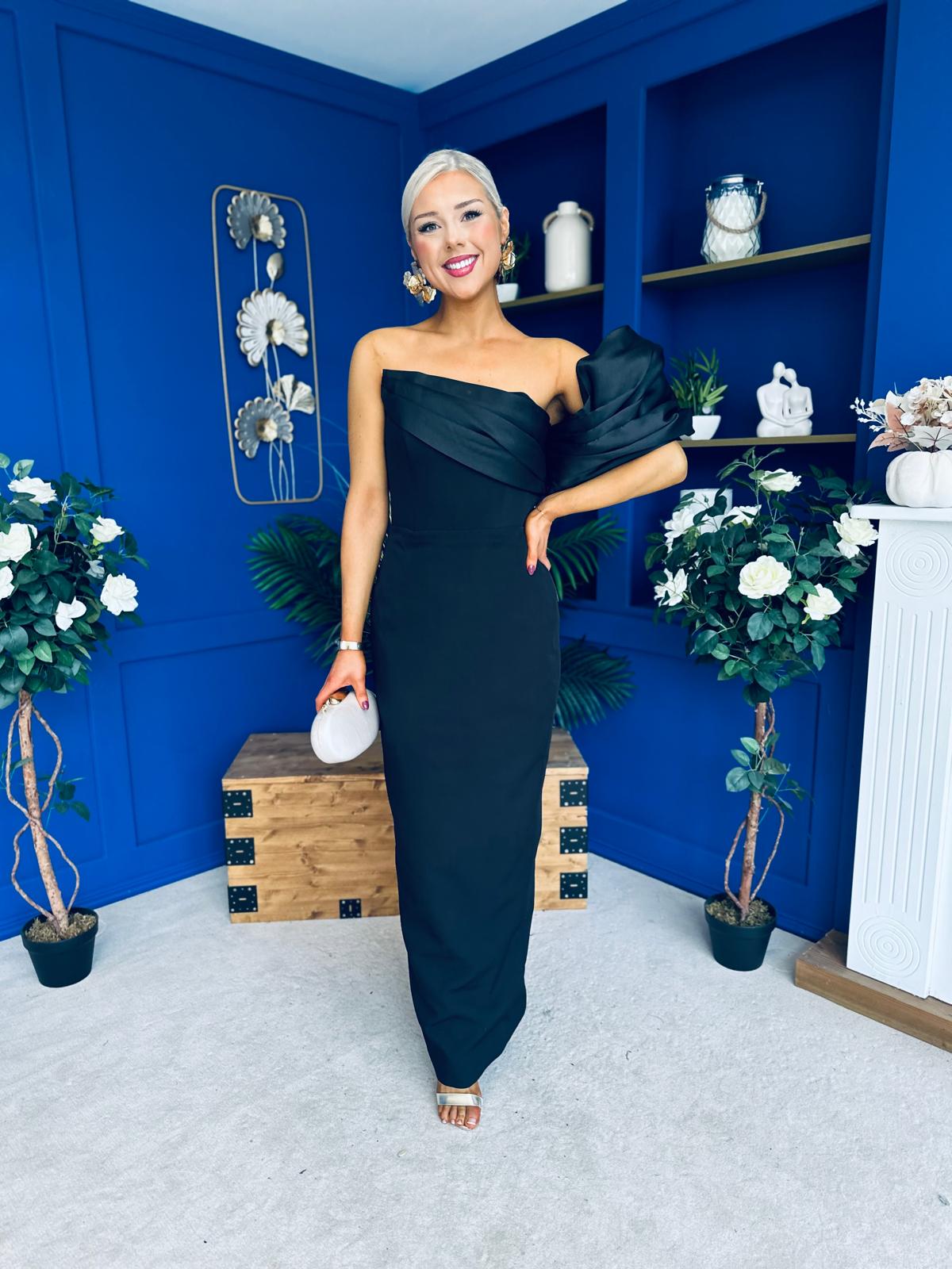 Kate Detailed Occasion Dress Black