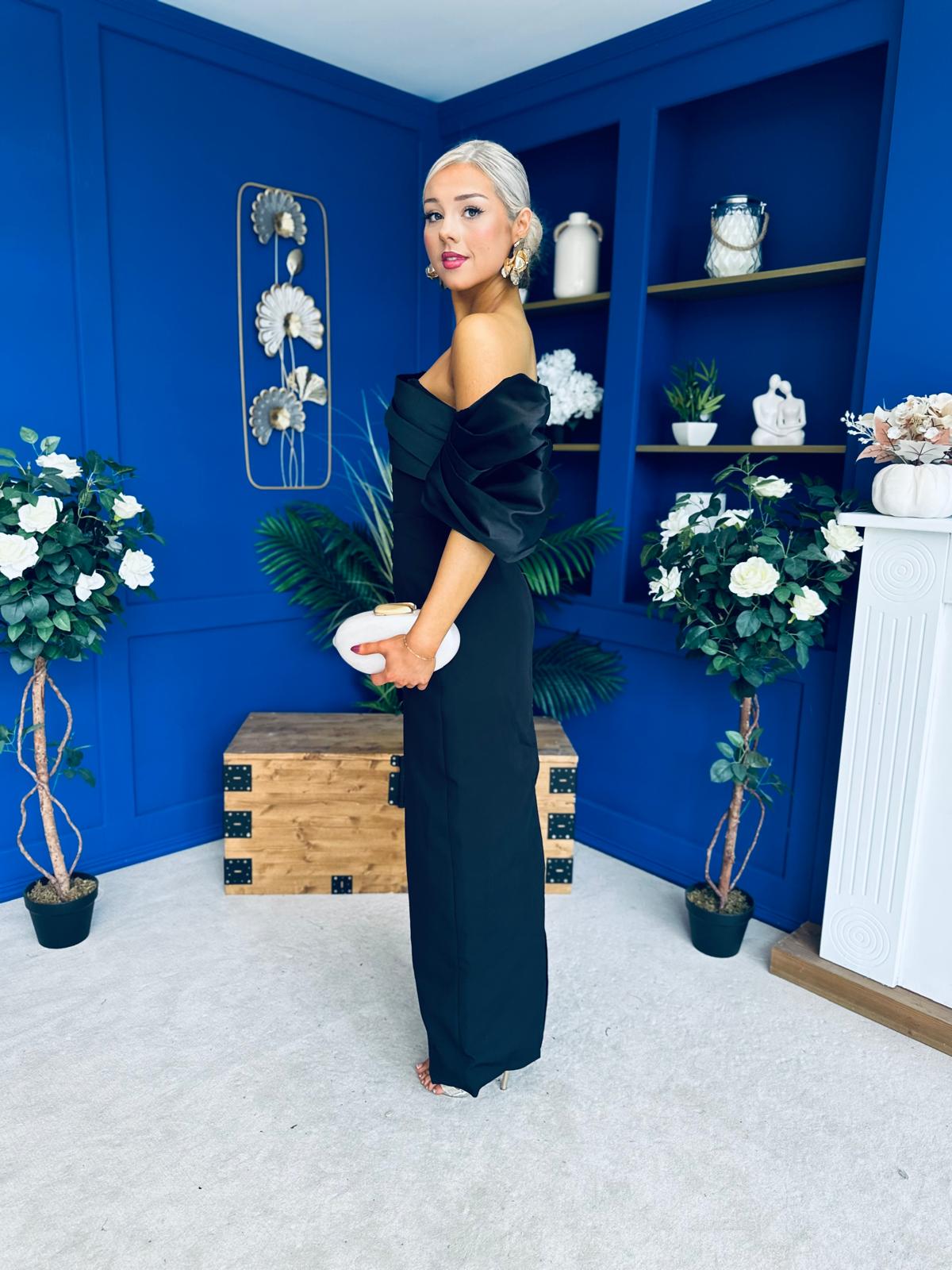 Kate Detailed Occasion Dress Black