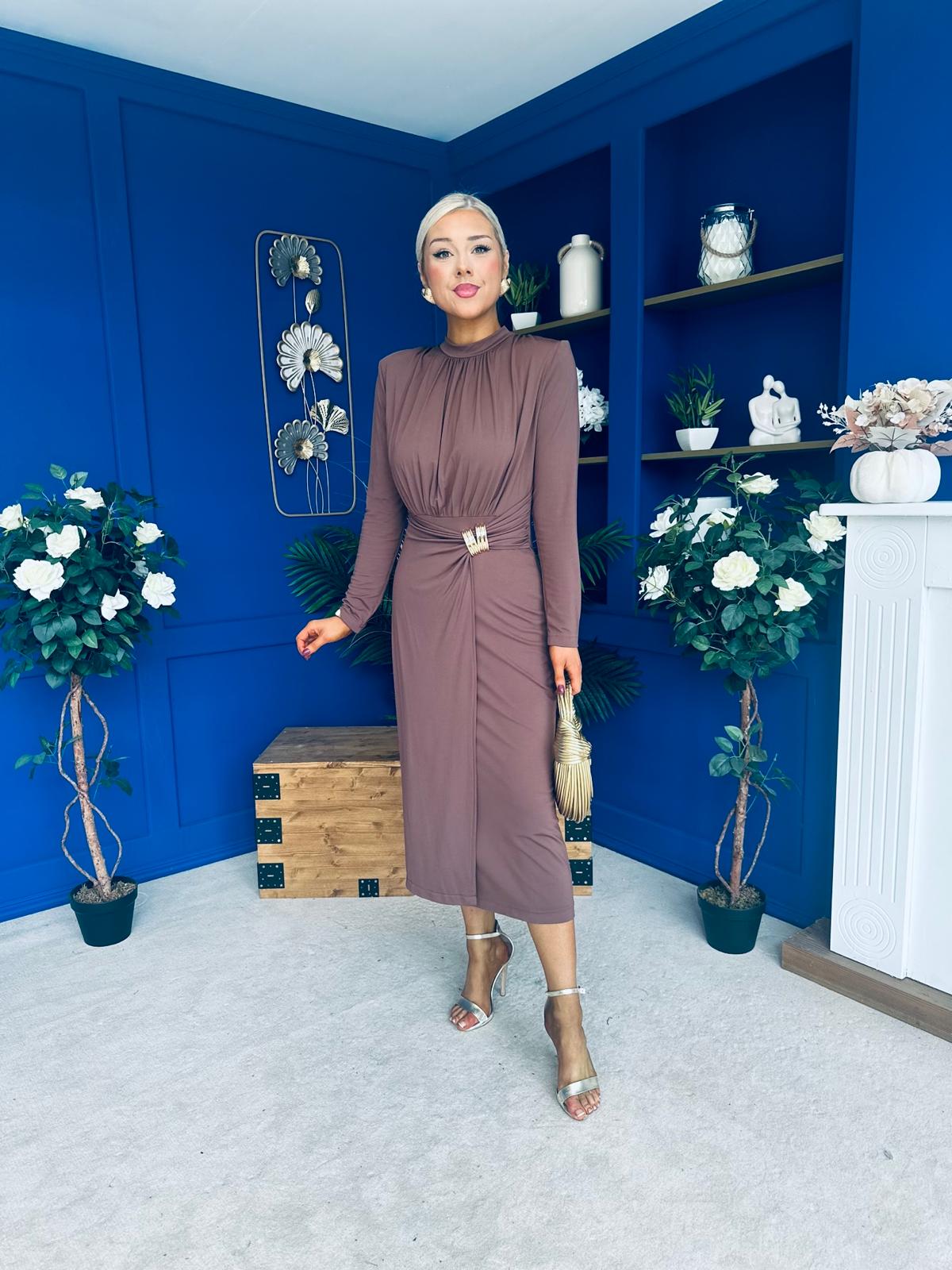Lisa Clasp Detail Midi Dress Coco