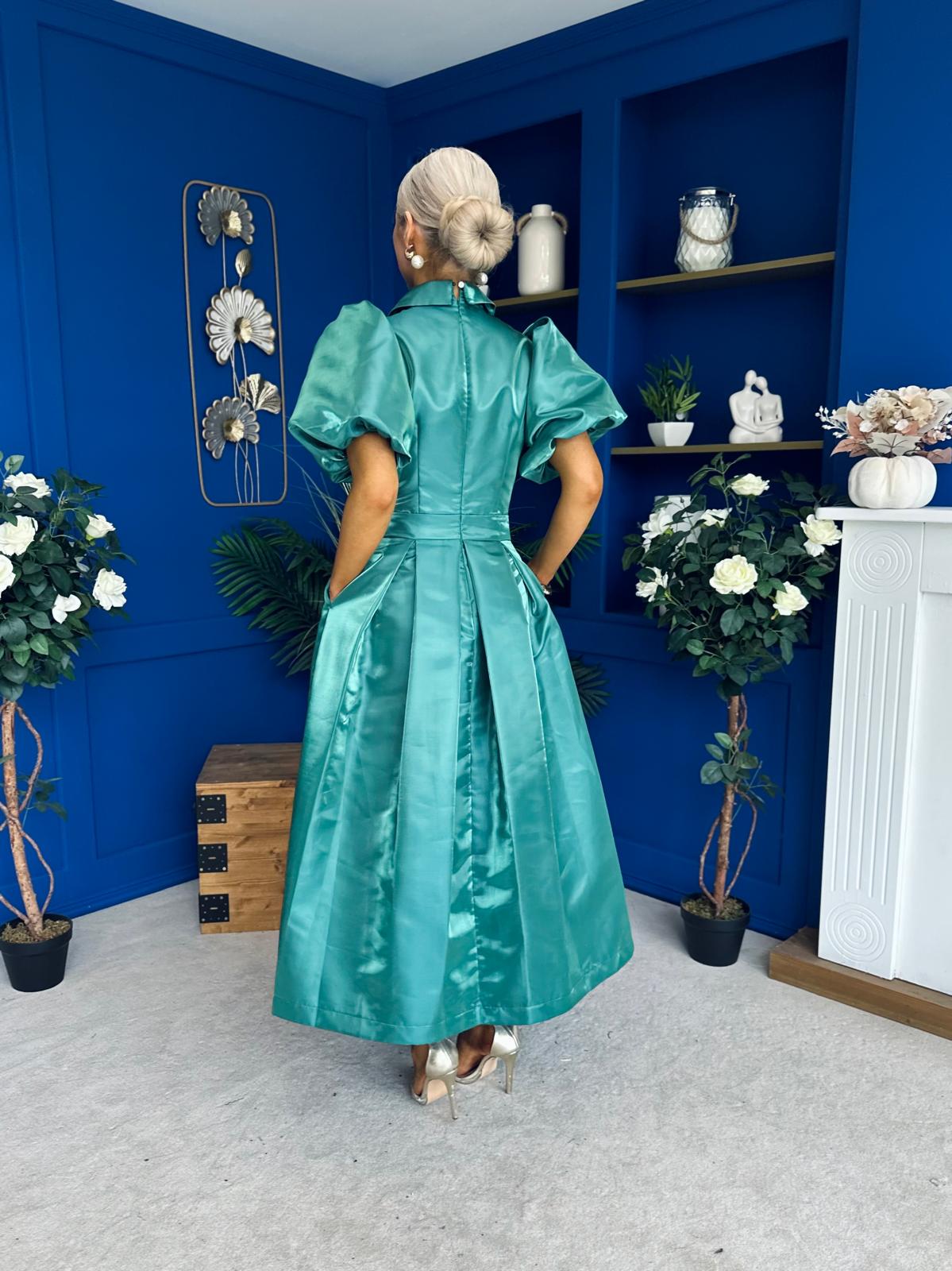 Felicity Detailed Occasion Midi Dress Forest