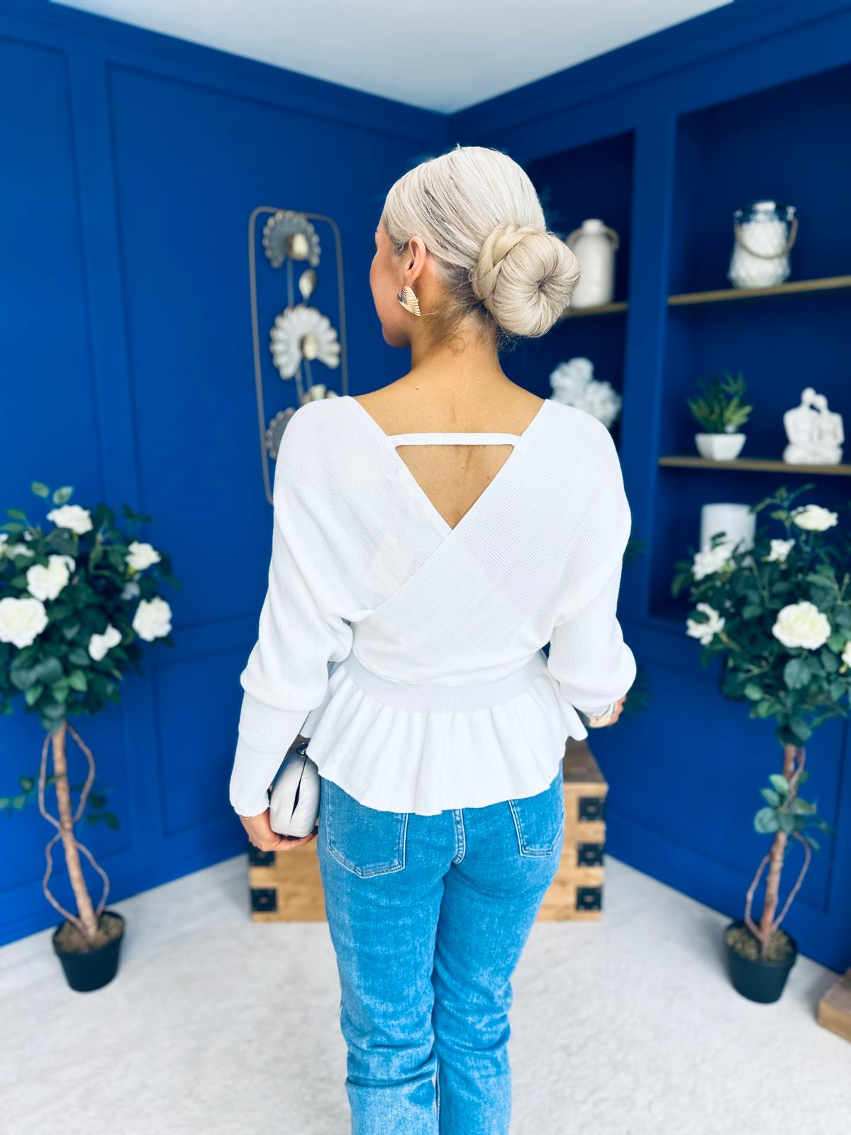 Jada Detailed Knit Jumper White