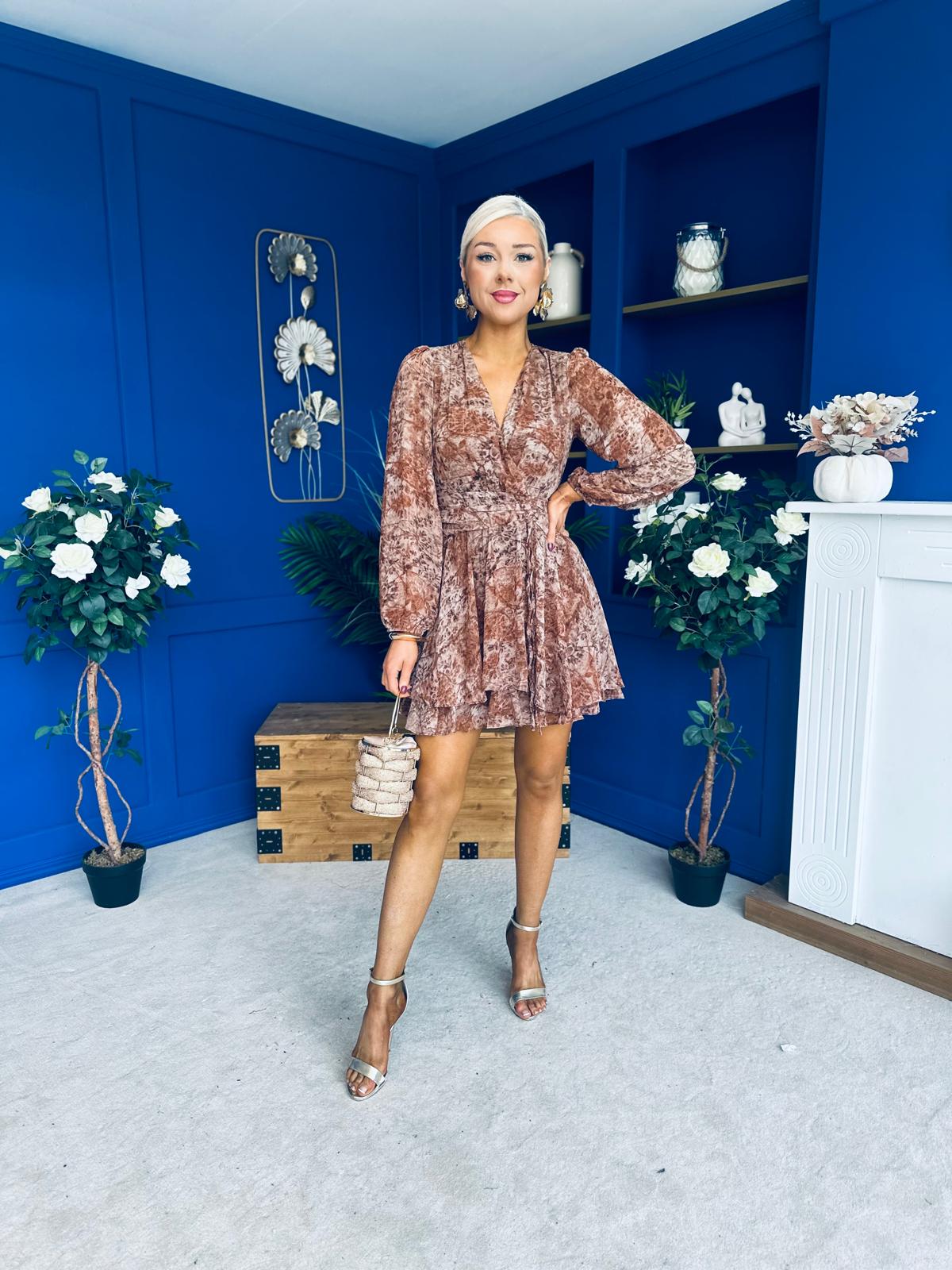 Kiera Banded Mini Dress Marble Coco