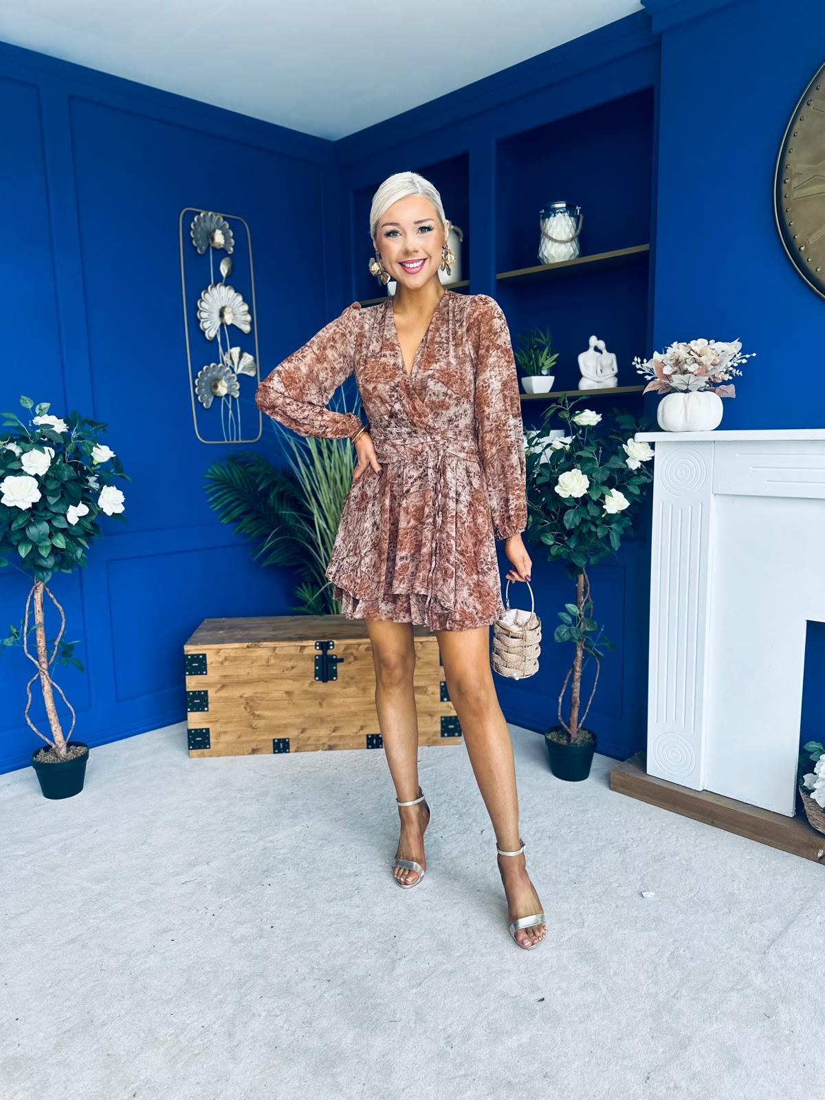 Kiera Banded Mini Dress Marble Coco