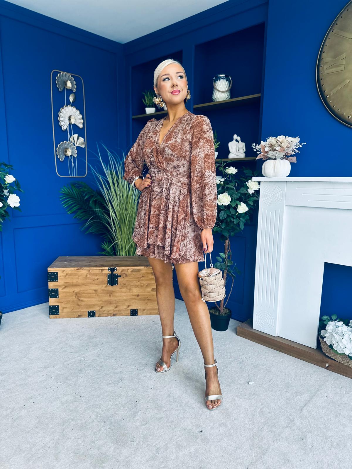 Kiera Banded Mini Dress Marble Coco