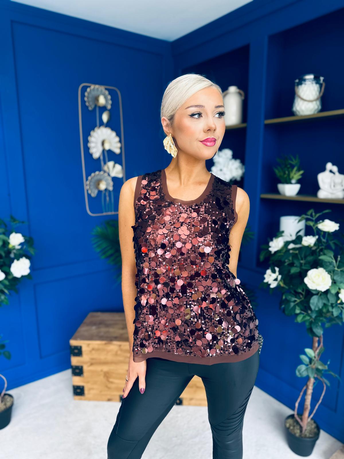 Kloe Large Sequin Top Coco
