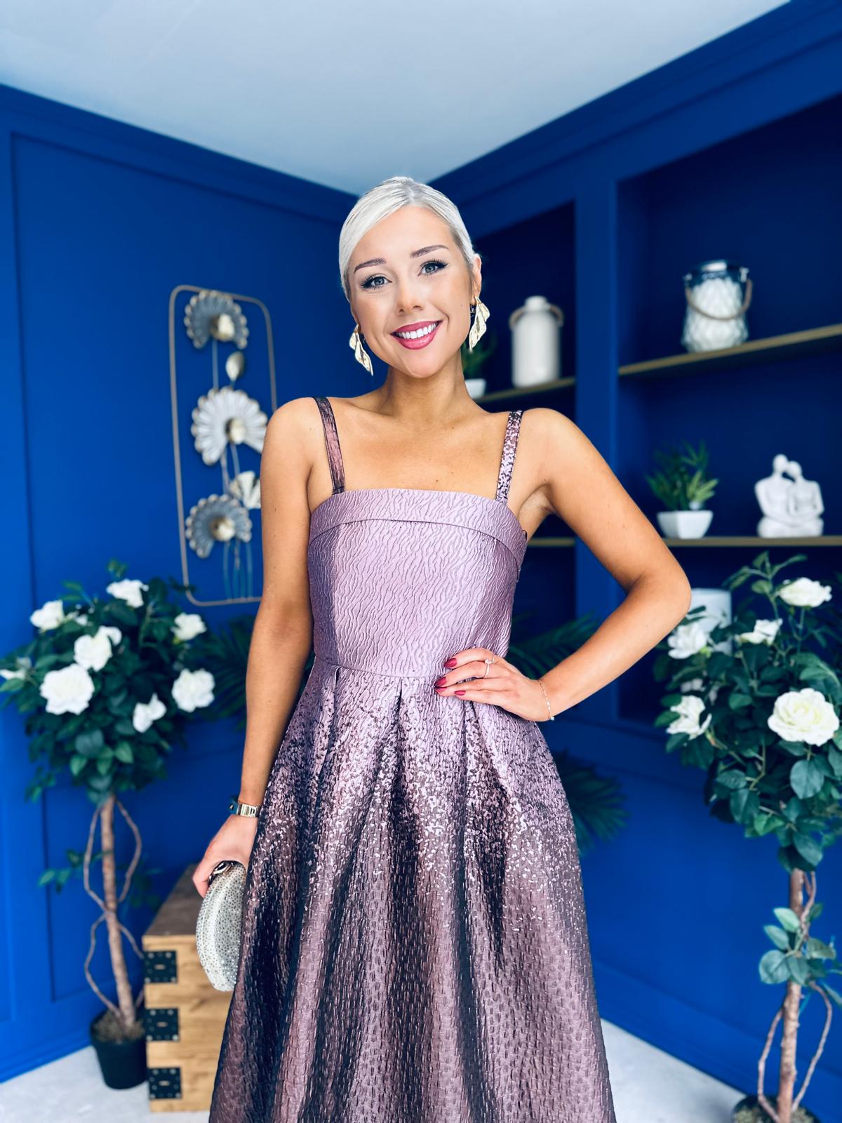Danni Bandeau Midi Dress Ombre Lilac