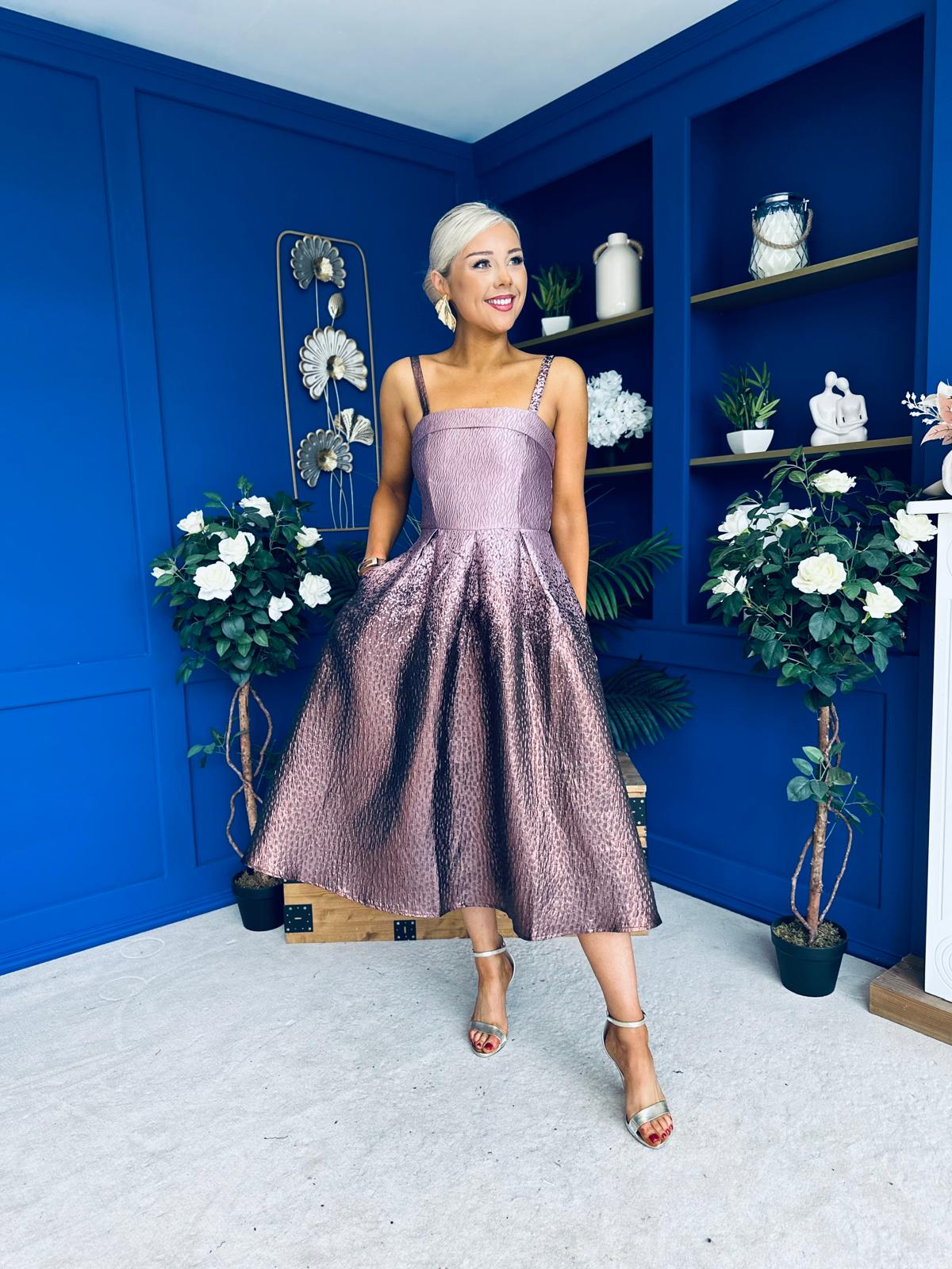 Danni Bandeau Midi Dress Ombre Lilac