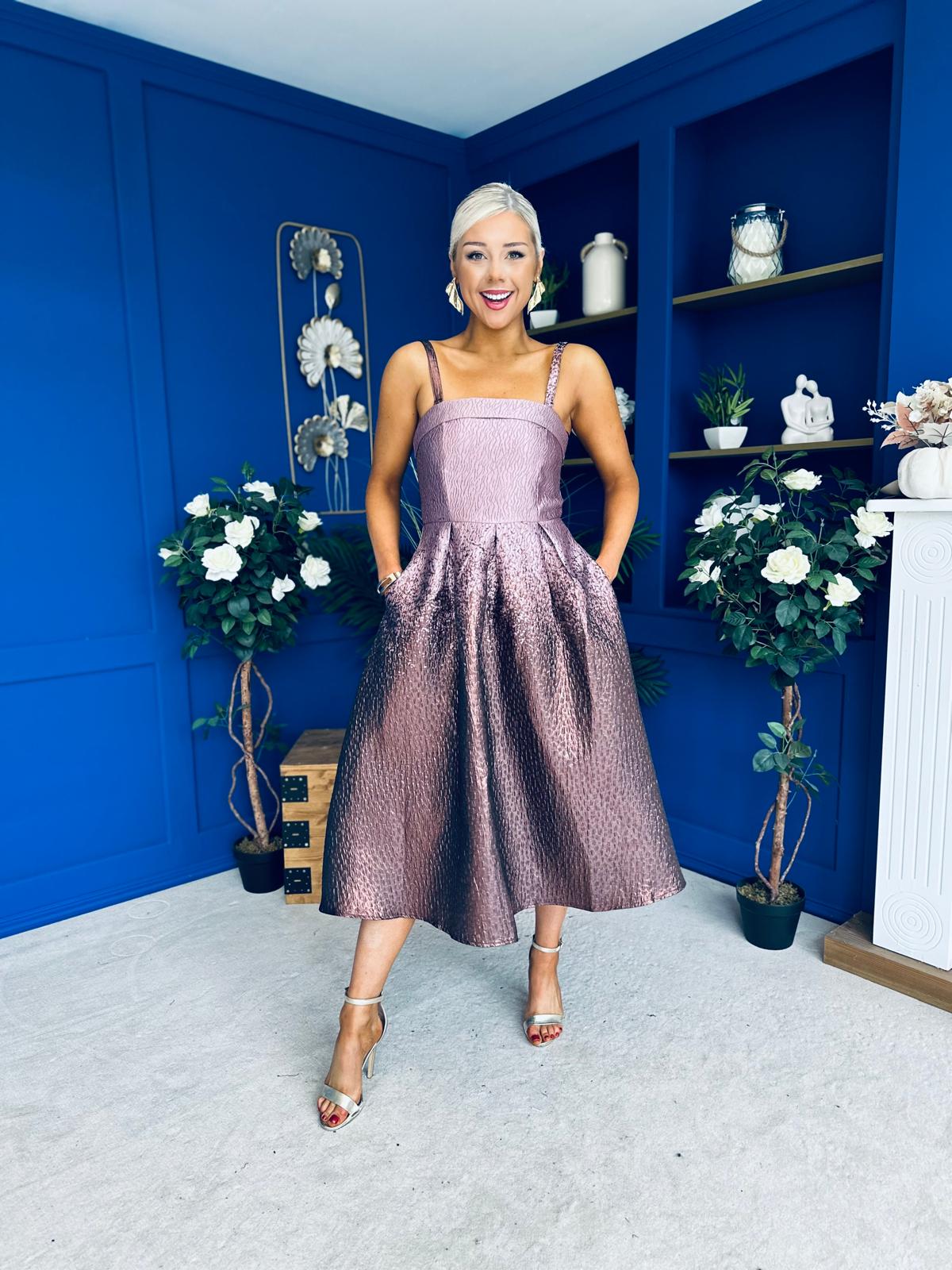 Danni Bandeau Midi Dress Ombre Lilac
