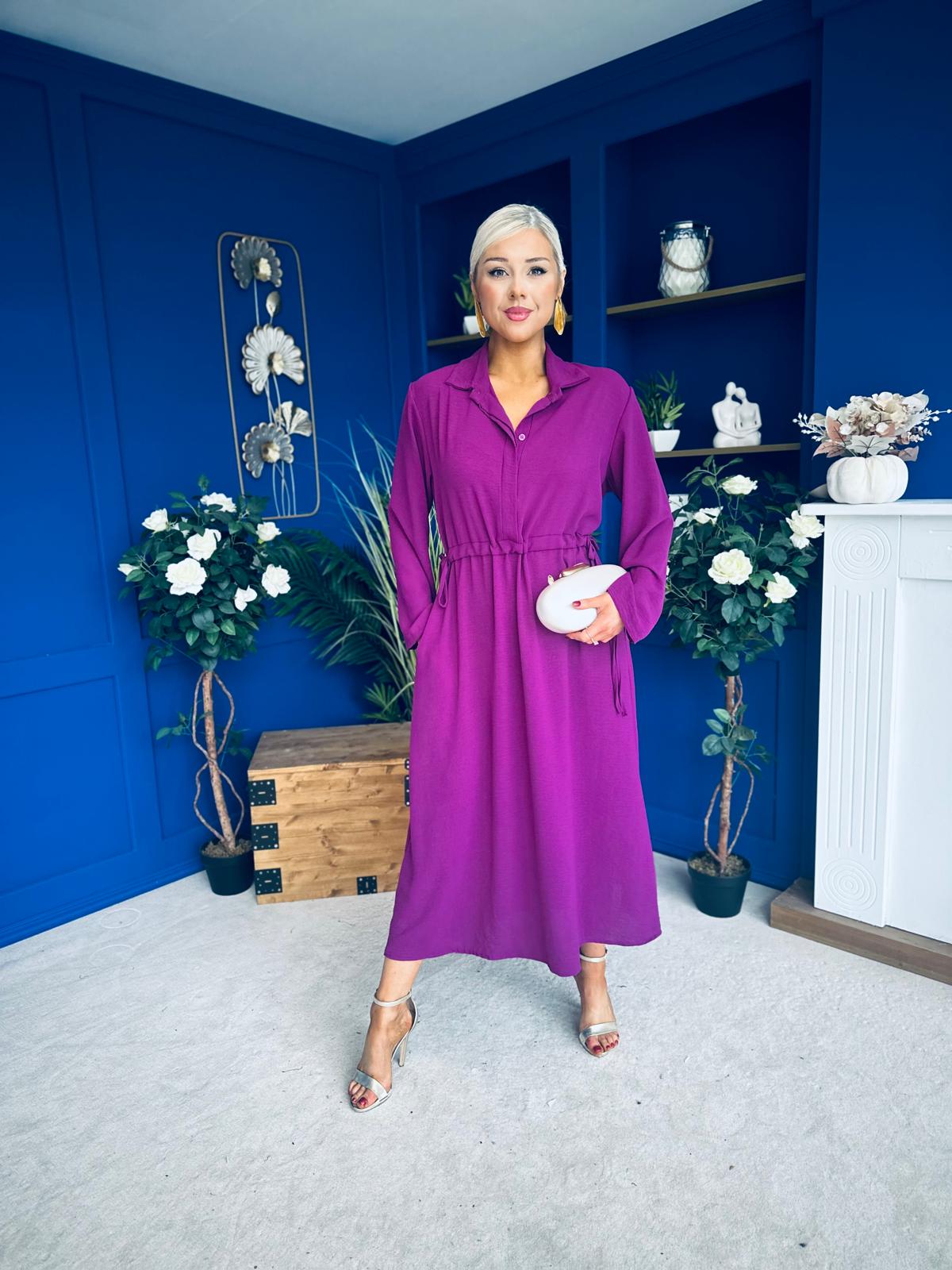 Bradley Detailed Midi Dress Berry