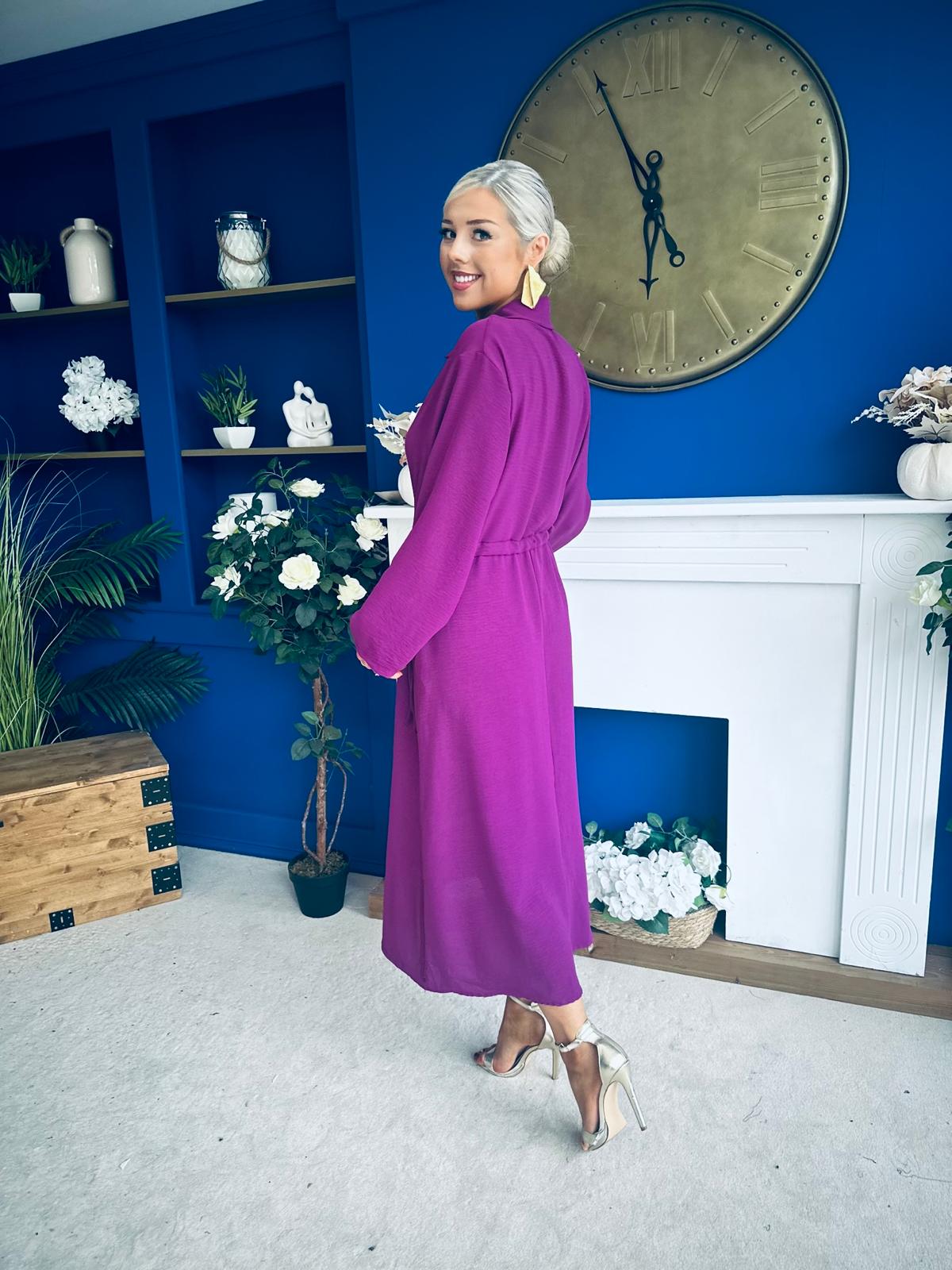 Bradley Detailed Midi Dress Berry