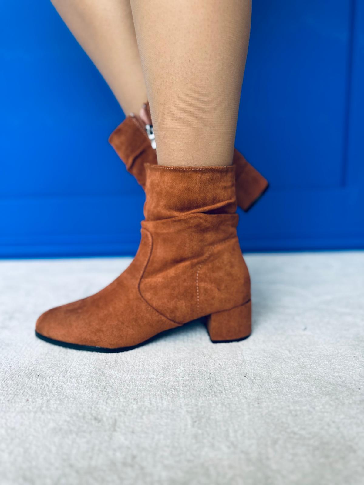 Travis Faux Suede Ankle Boots Camel