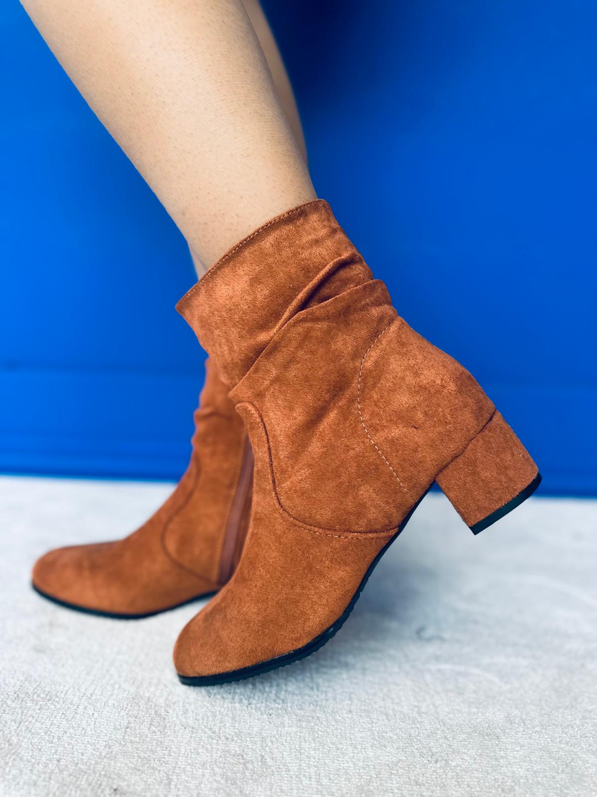 Travis Faux Suede Ankle Boots Camel