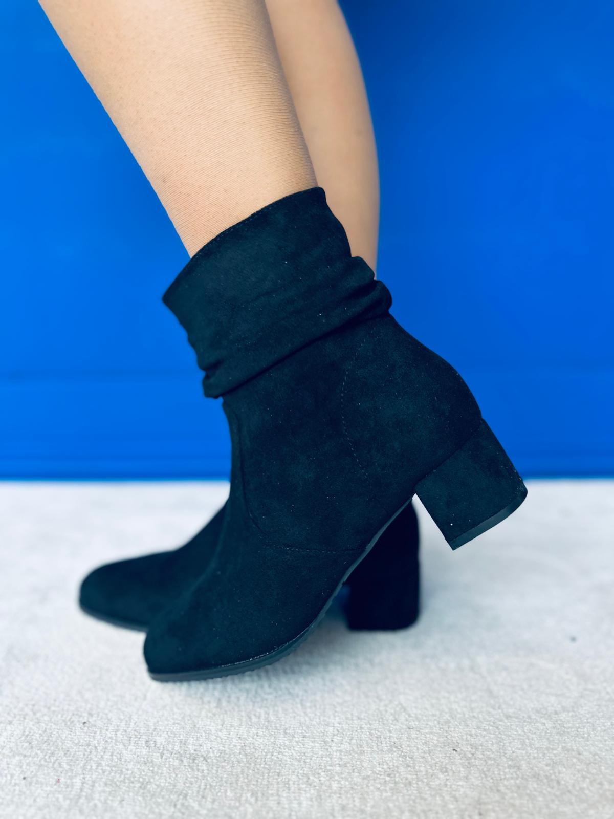 Travis Faux Suede Ankle Boots Black
