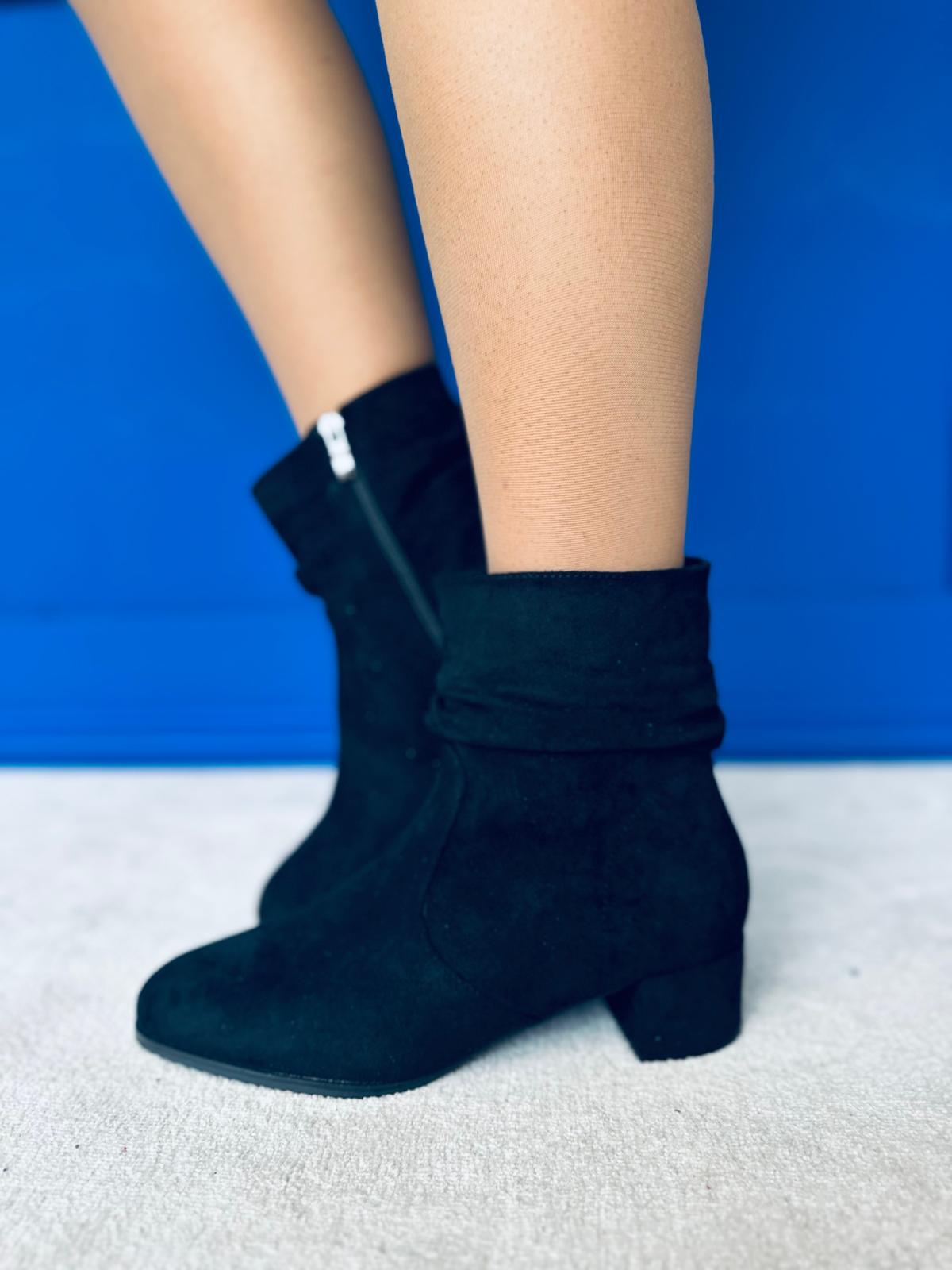 Travis Faux Suede Ankle Boots Black