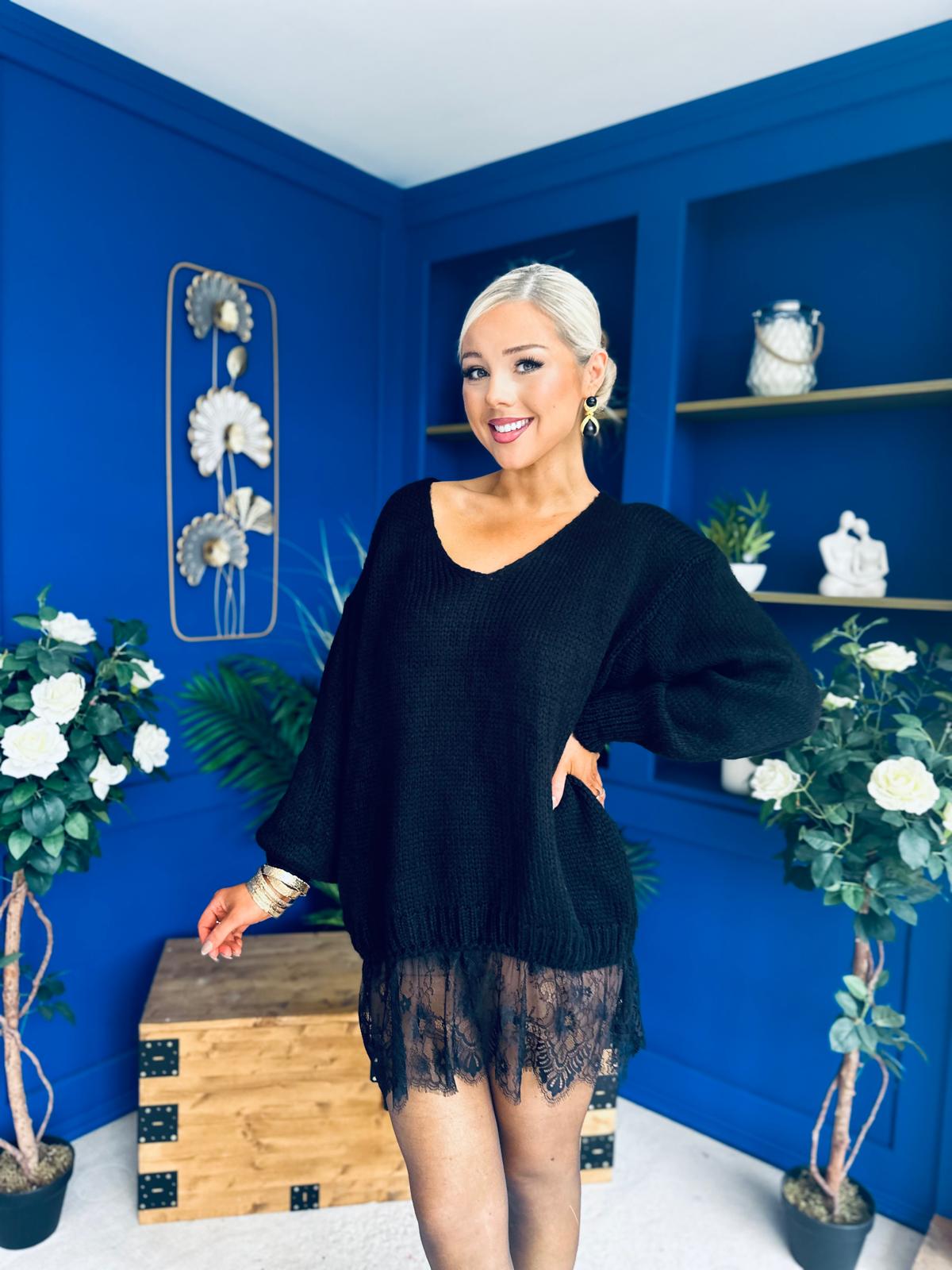Sami Knitted Jumper Dress Black