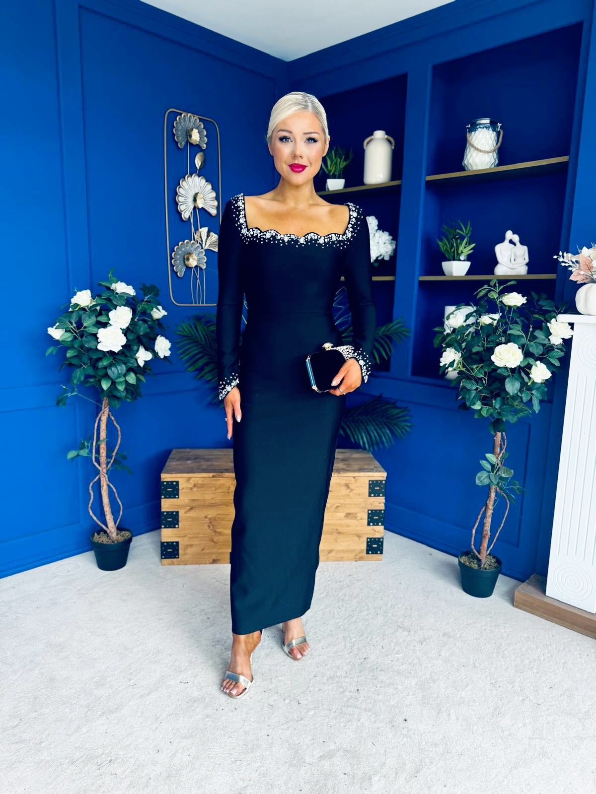 Celia Embellished Occasion Dress Black PRE ORDER Arriving 24 Oct