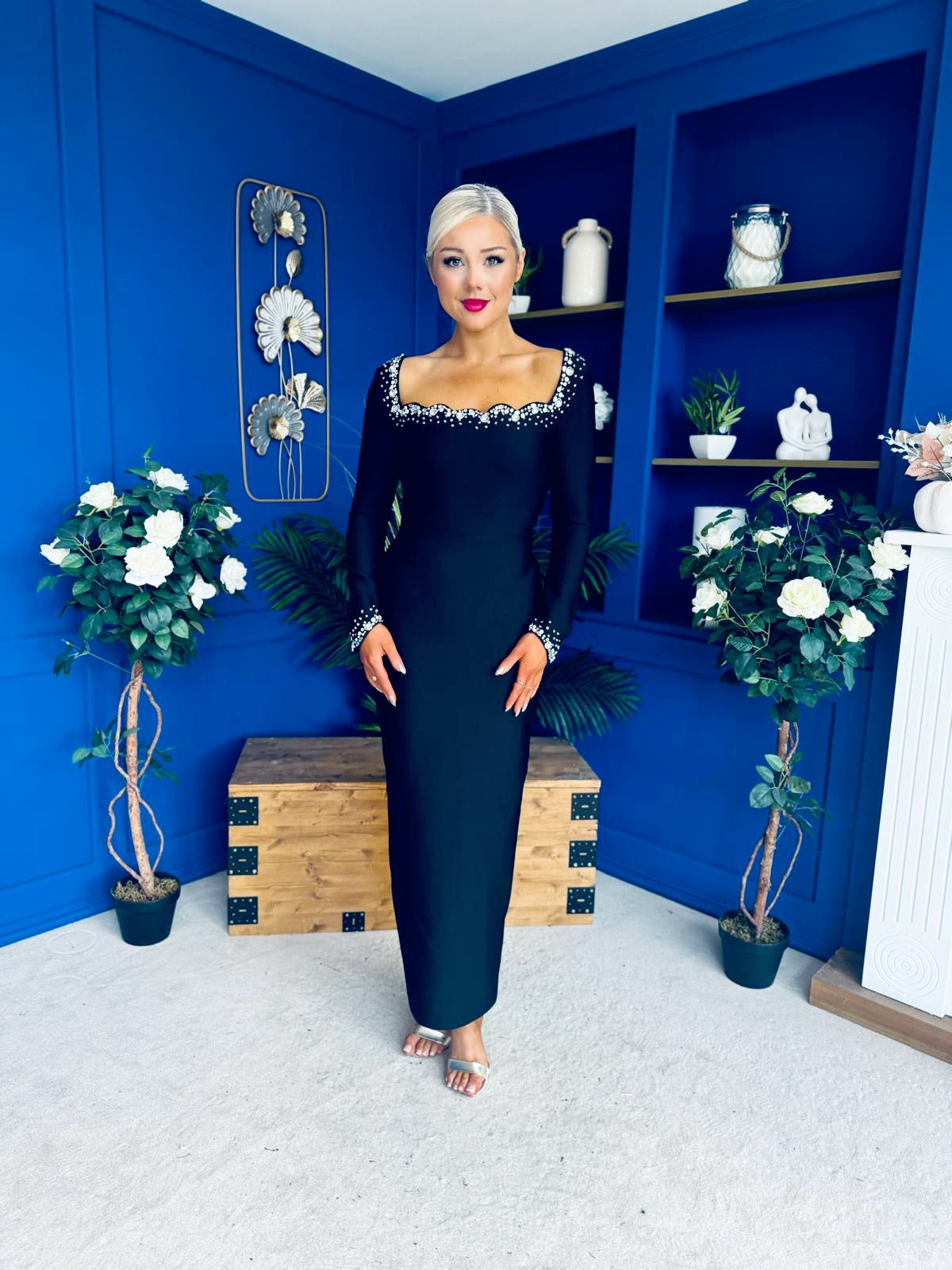 Celia Embellished Occasion Dress Black PRE ORDER Arriving 24 Oct