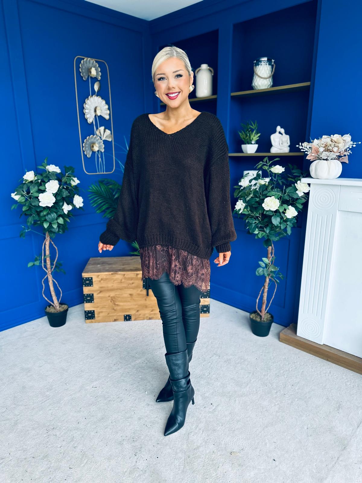 Sami Knitted Jumper Dress Chocolate