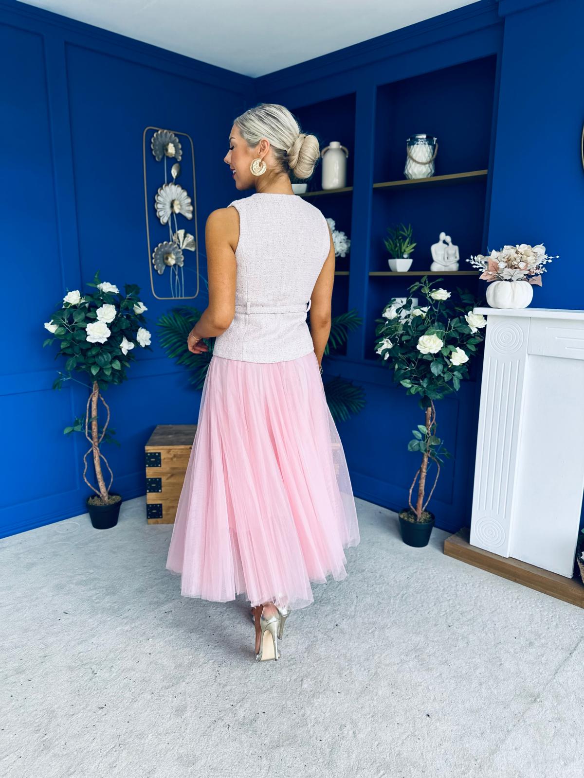 Martha Detailed Waistcoat Pink