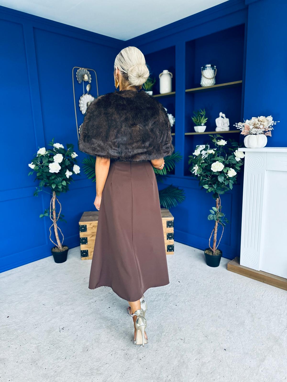 Helen Faux Fur Shawl Coco