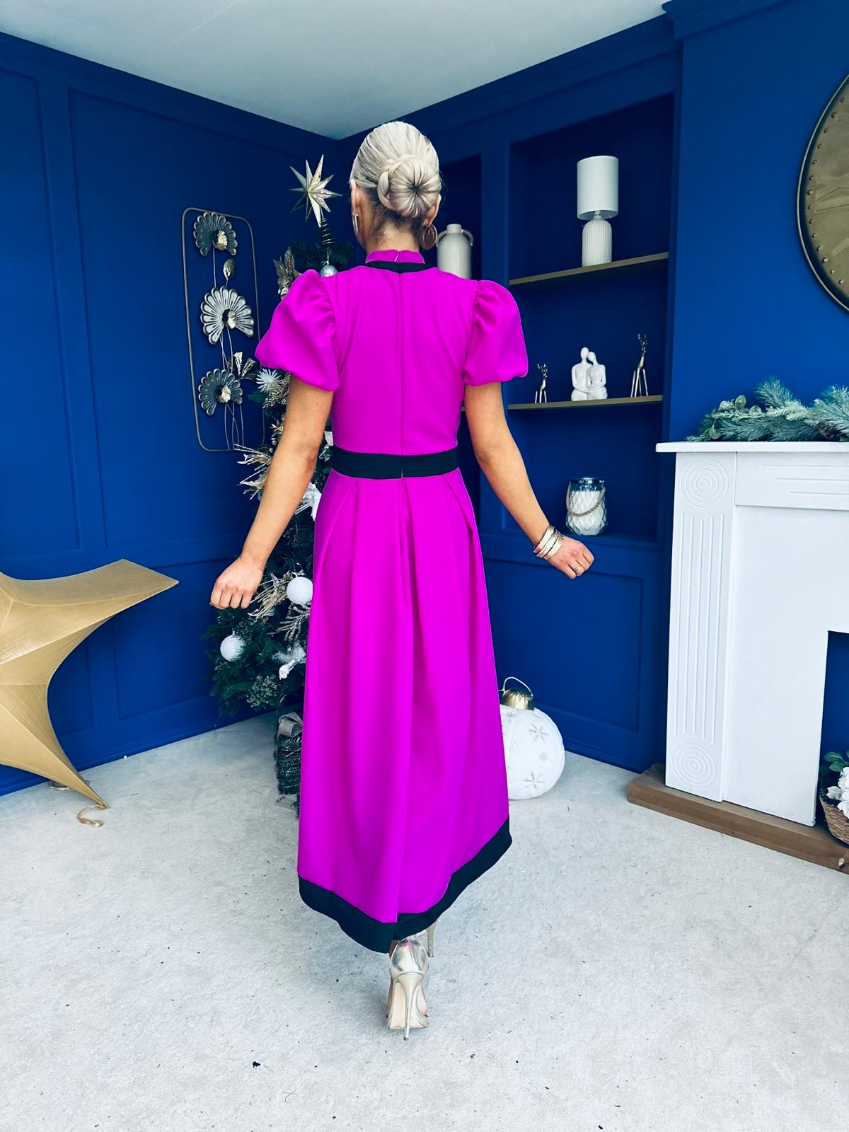 Vicky Detailed Occasion Midi Dress Orchid