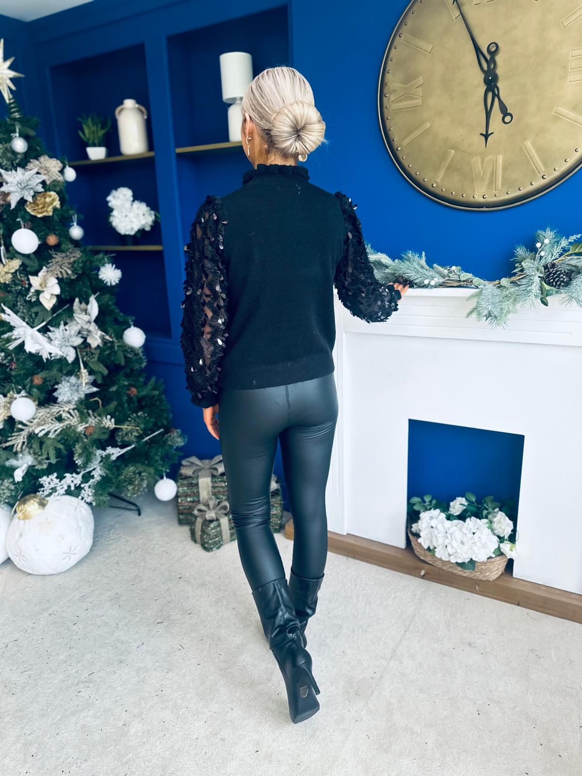 Gillian Sequin Detailed Jumper Black