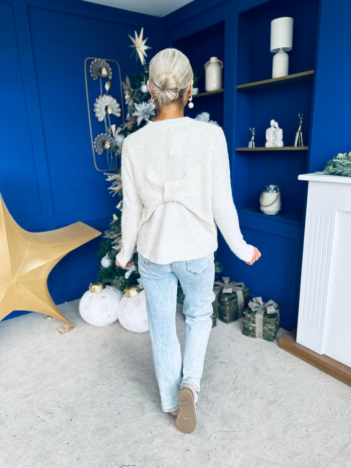 Pria Bow Detail Jumper Cream