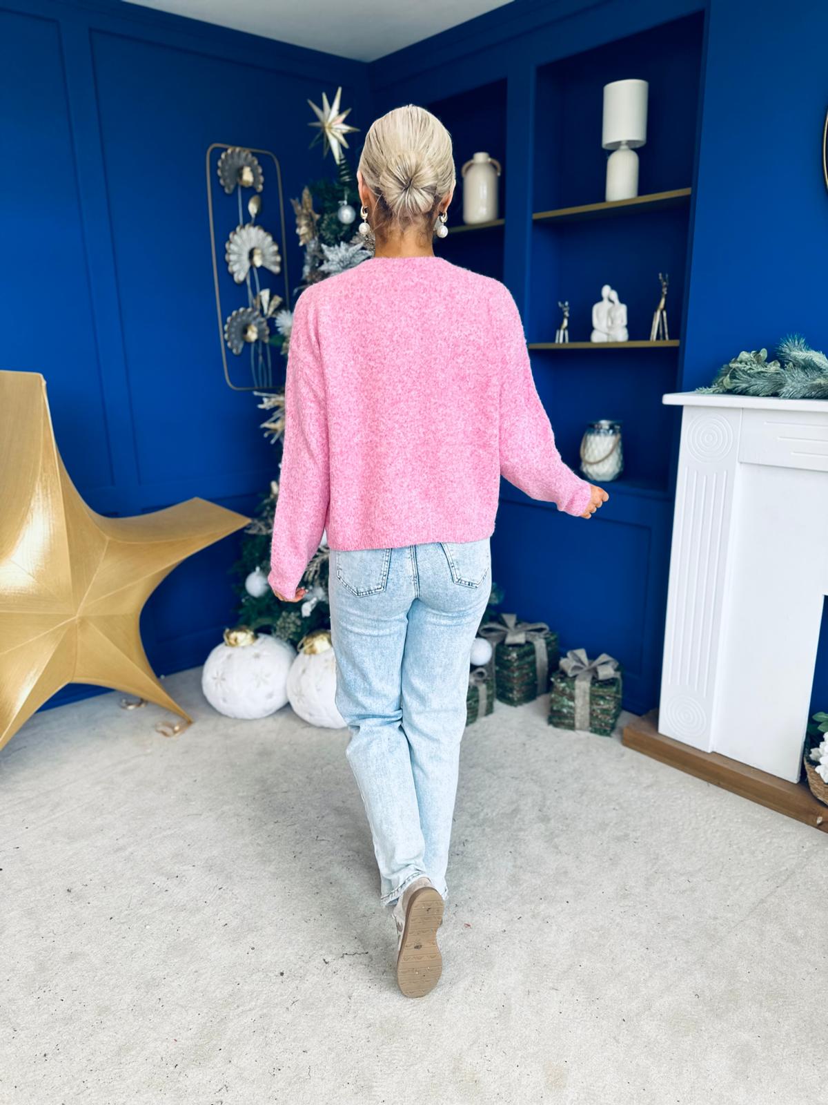 Kendra Bow Detail Jumper Pink