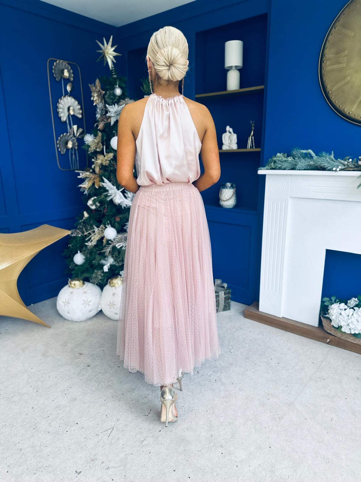 Alannah Detailed Tulle Skirt Blush