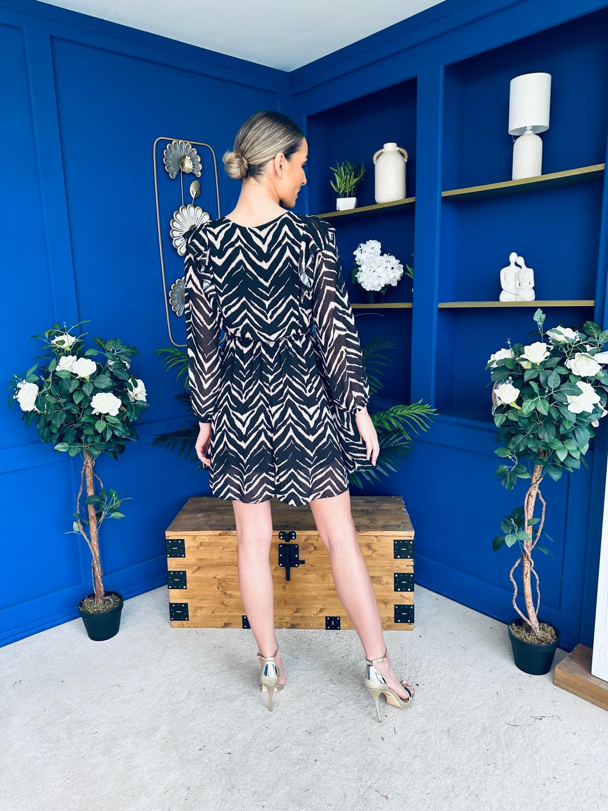 Melani Frill Detail Mini Zebra