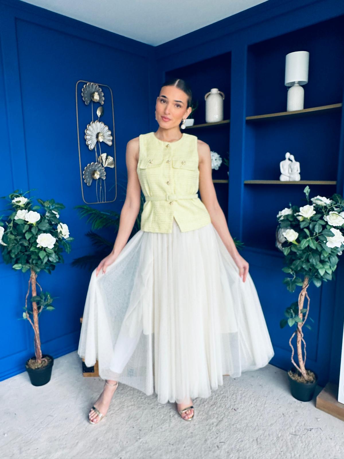 Martha Detailed Waistcoat Buttercup Yellow