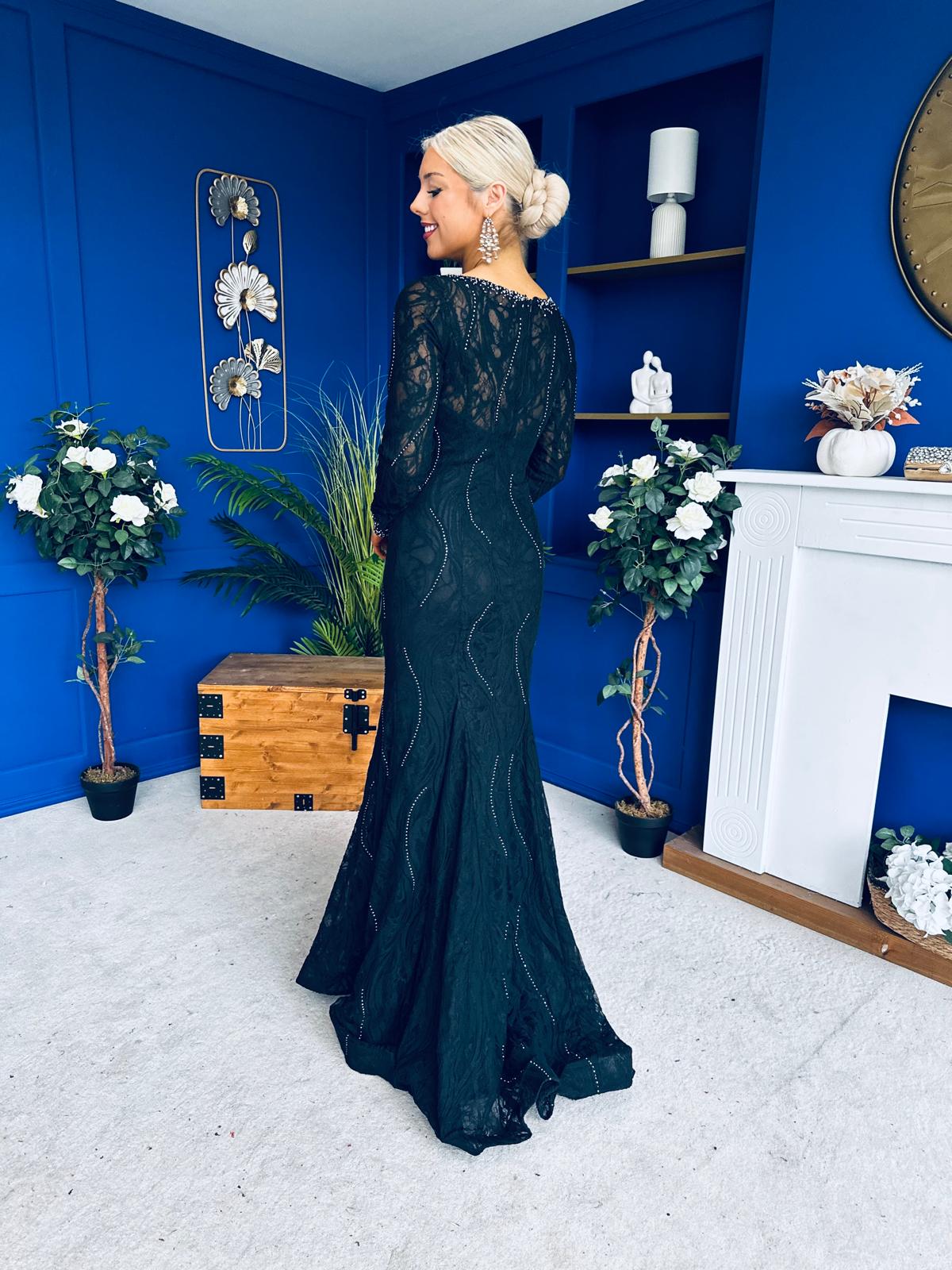 Iona Embellished Occasion Dress Black