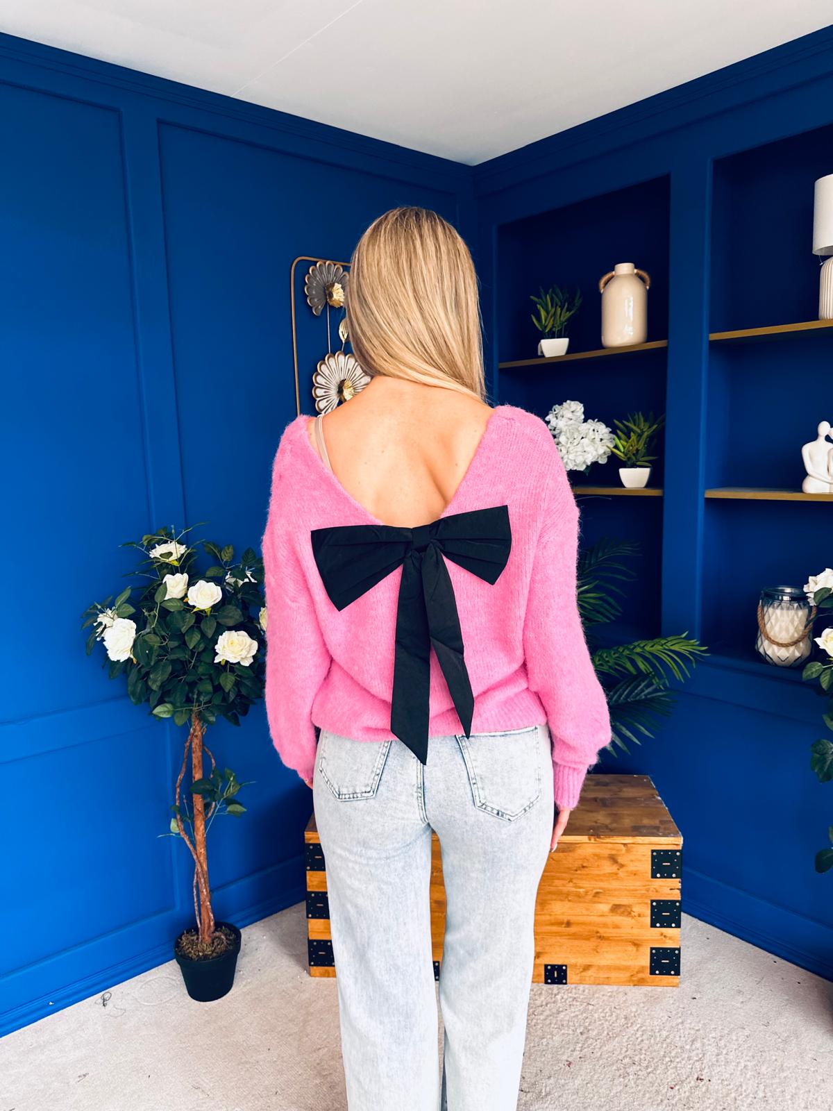 Jules Bow Detailed Jumper Pwr Pink