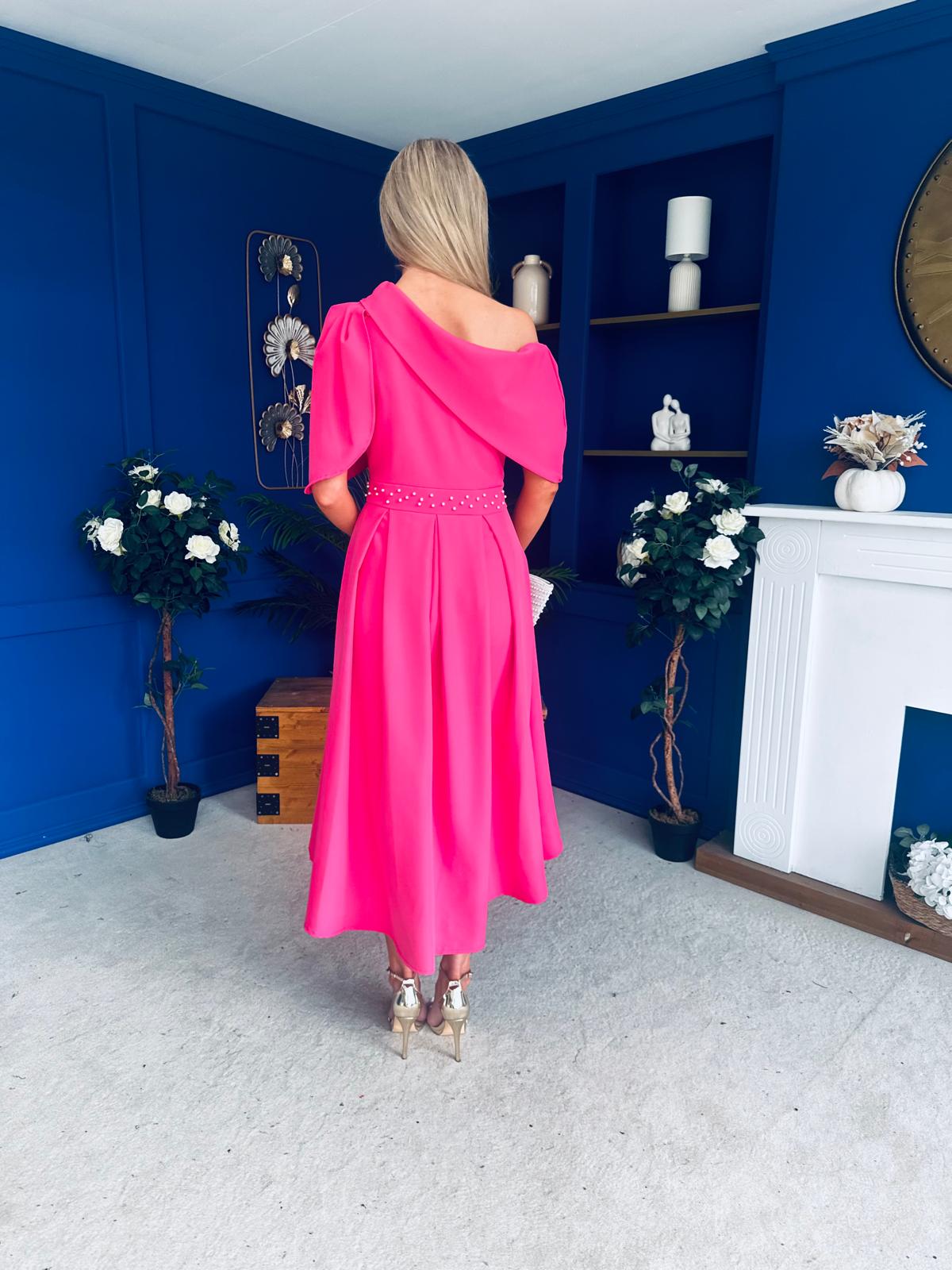 Aideen Pearl Detail Occasion Dress Cerice