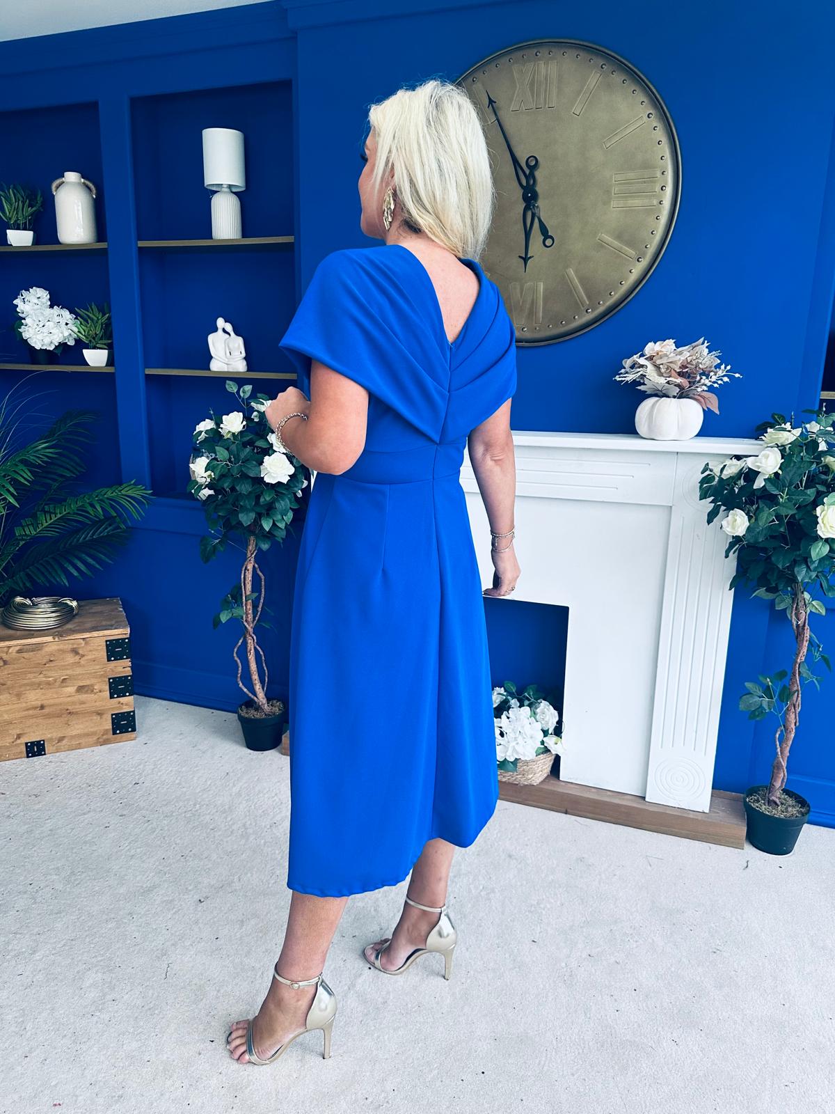 Catherine Detailed Occasion Dress Cobalt