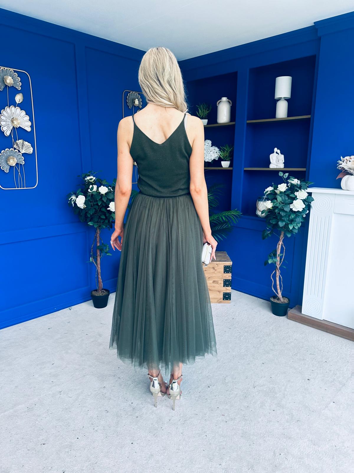 Sandra Knit Cami Top Khaki