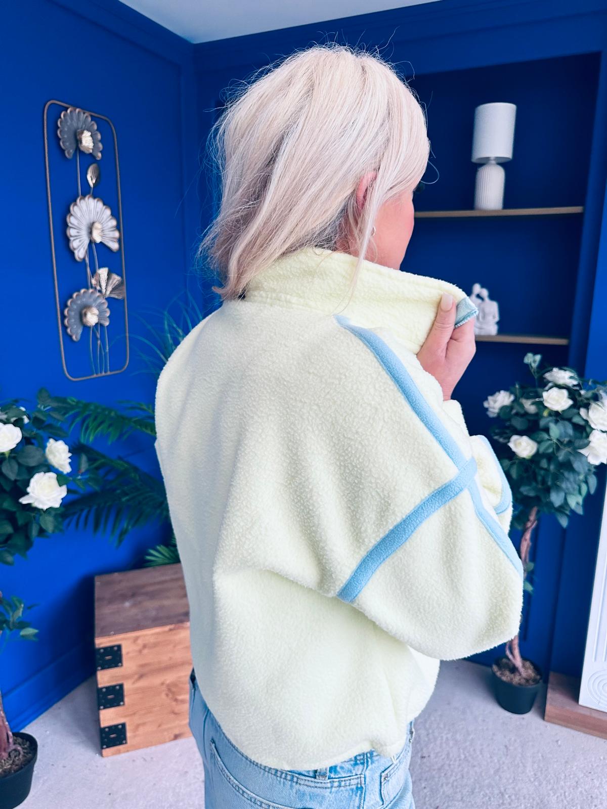 Lulu Contrast Binding Full Zip Fleece Yellow