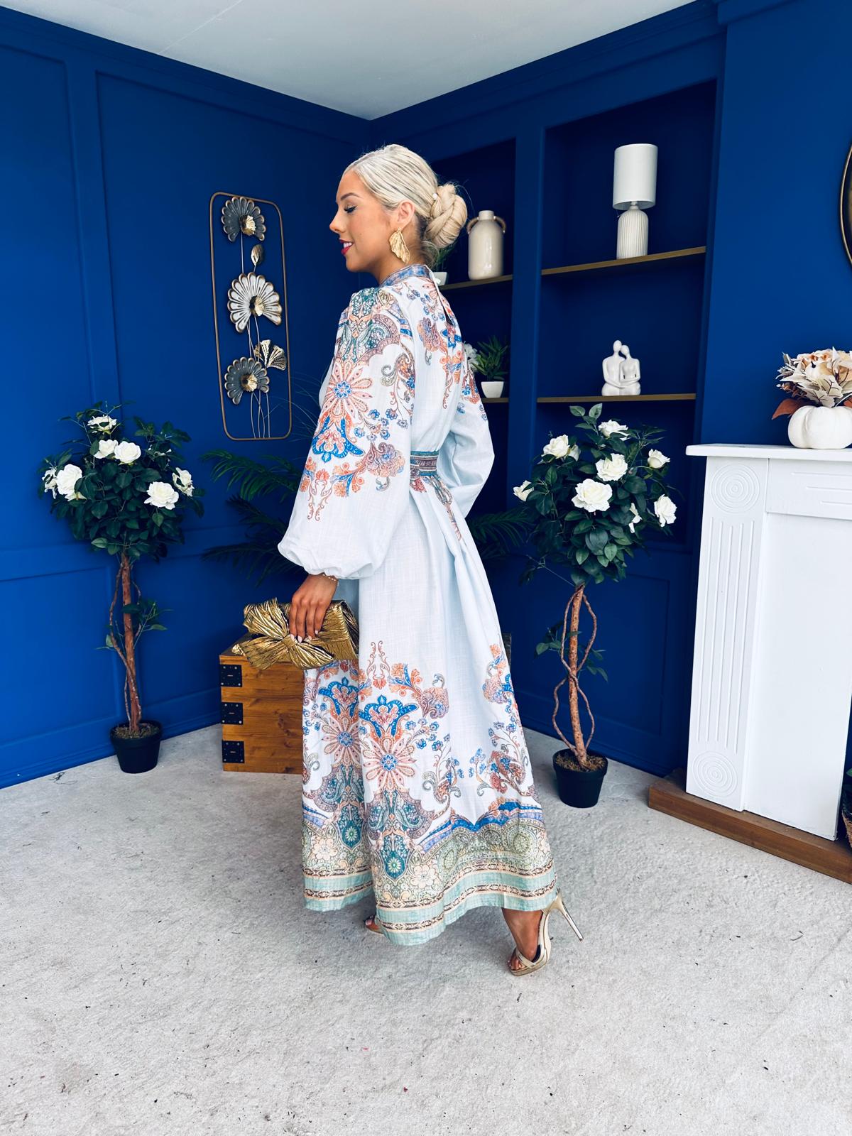 Presley Detailed Midi Shirt Dress Pwr Blue