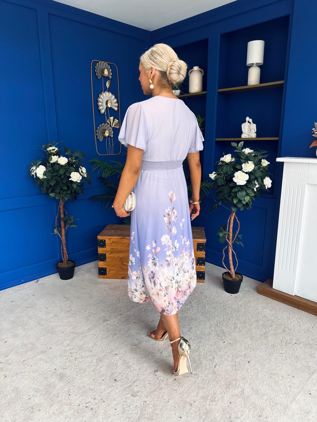 Bebhinn Detailed Midi Dress Floral Lilac