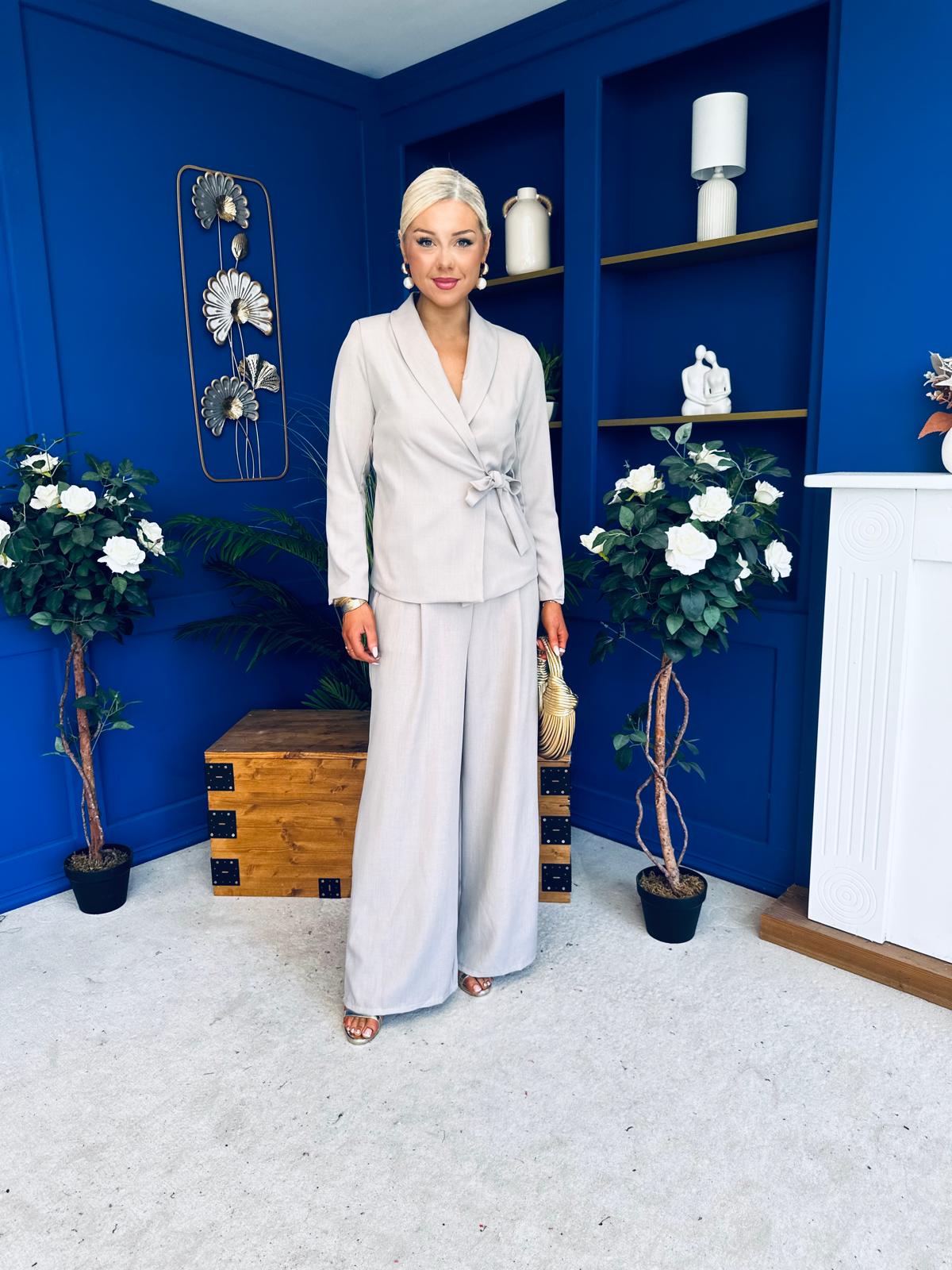 Sammy Wrap Blaser & Trouser Set Stone