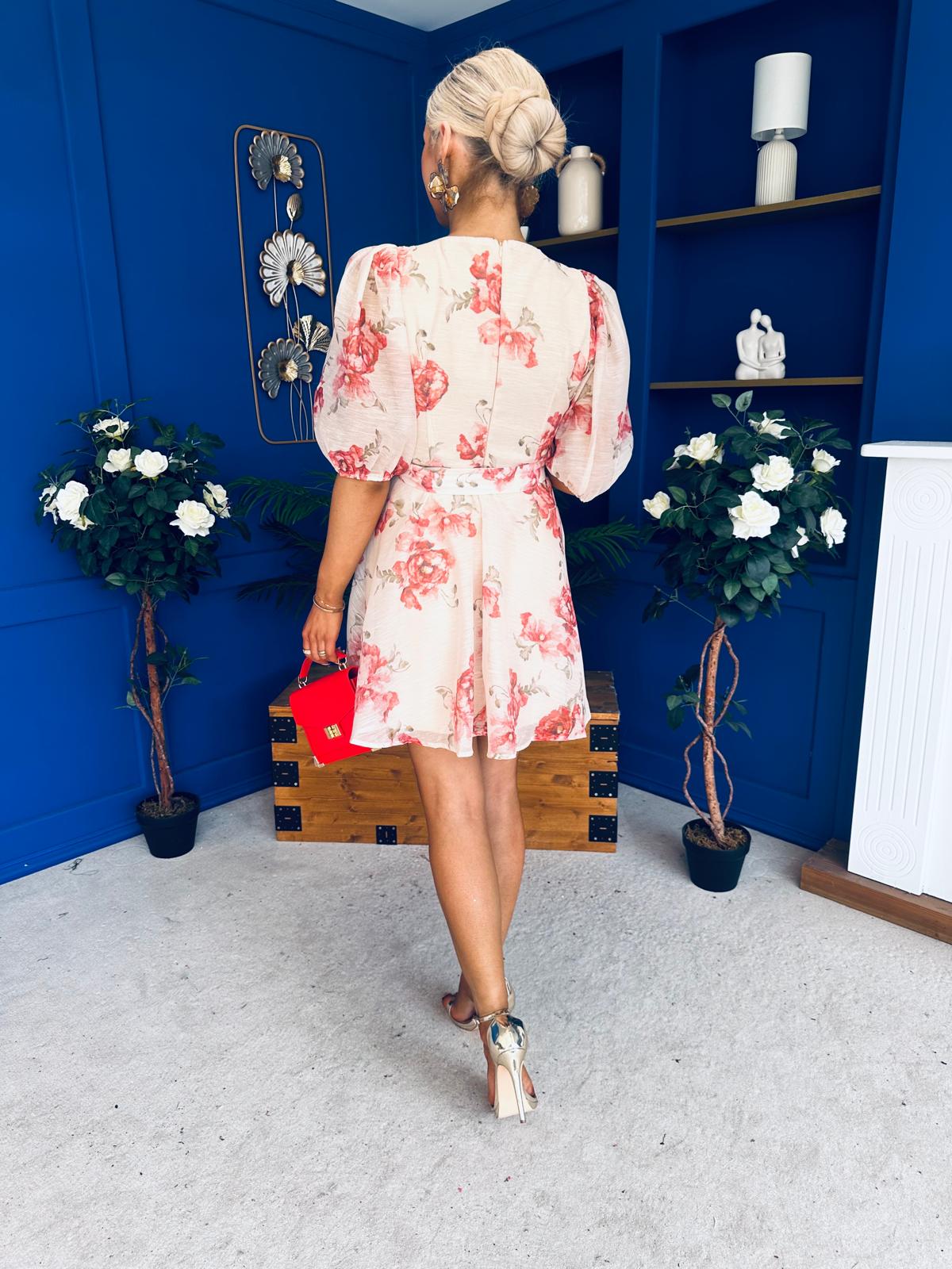 Indianna Belted Mini Dress Floral