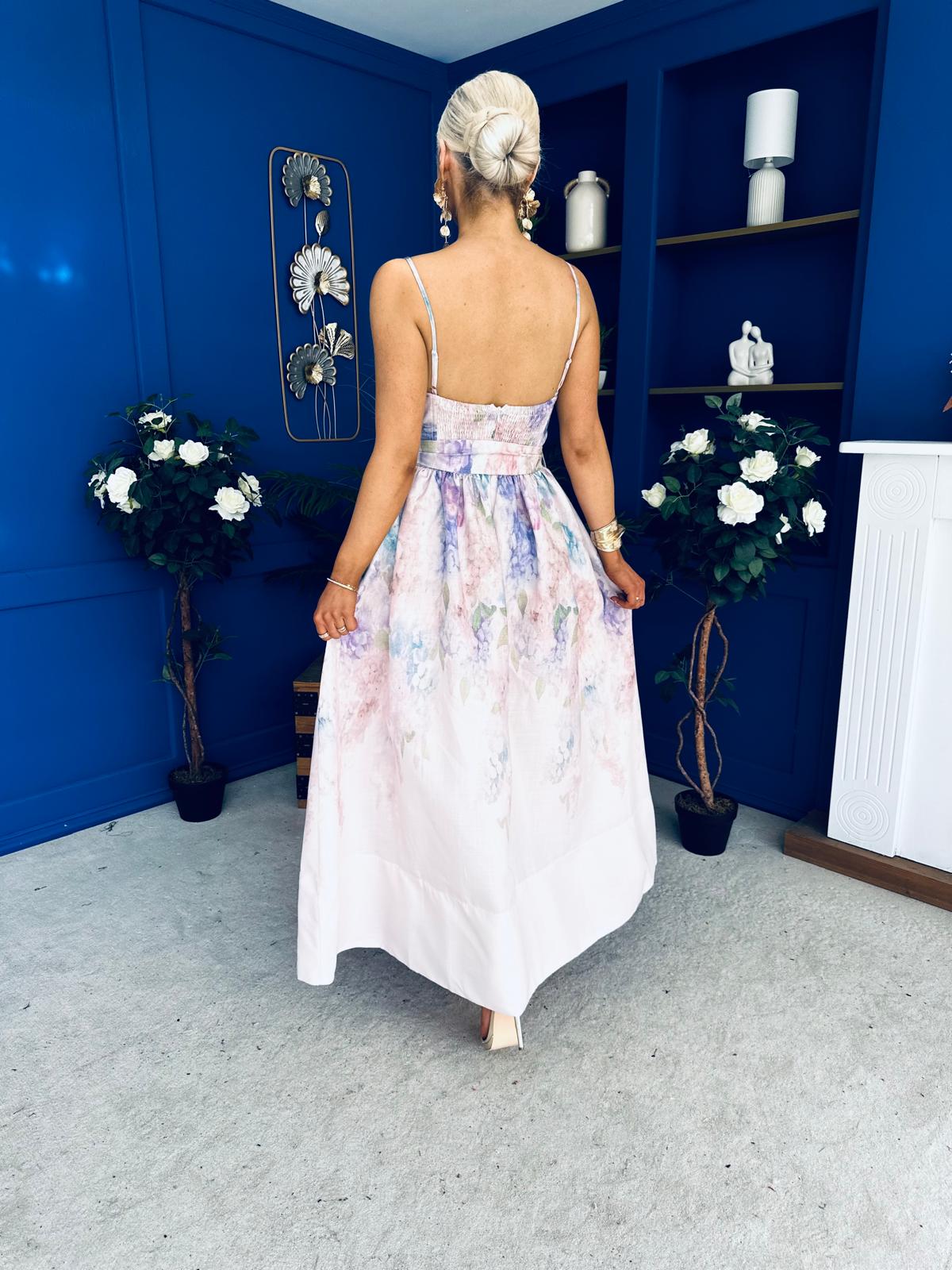 Jen Strappy Occasion Dress Floral Ivory