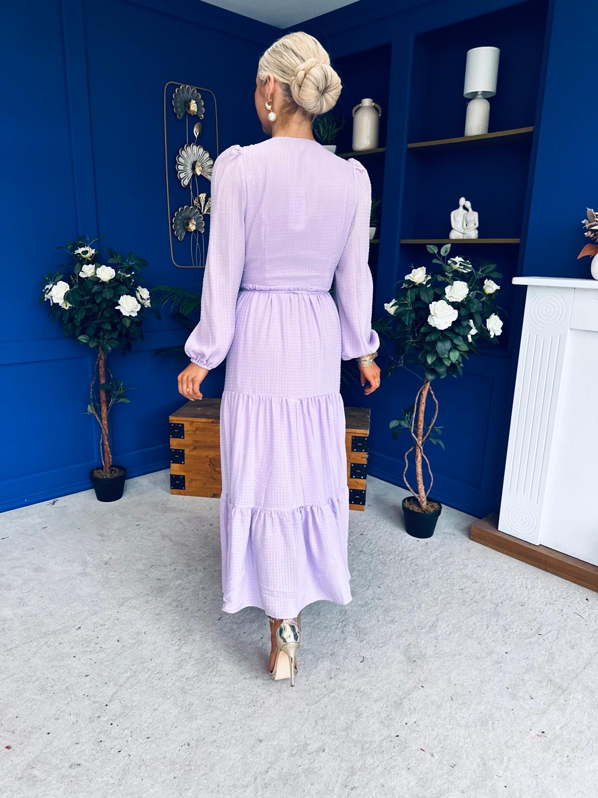 Tamara Tiered Wrap Maxi Dress Lilac