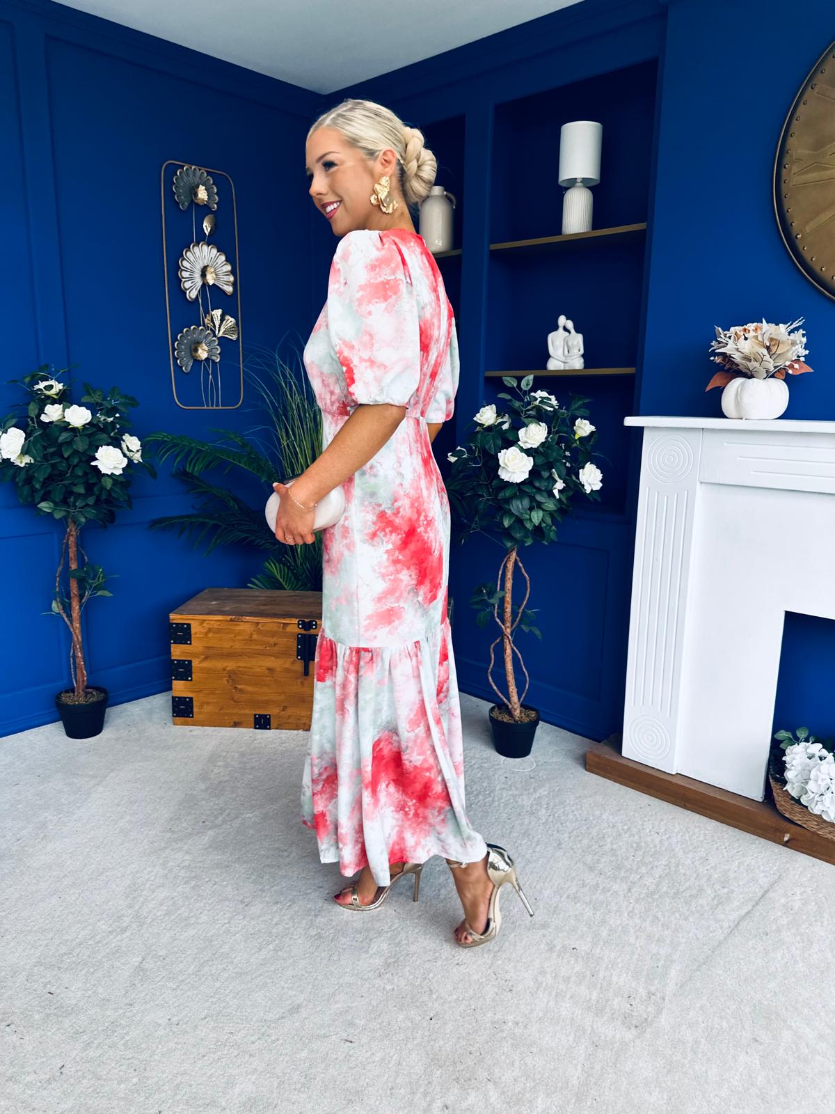 Rhoda Puff Sleeve Tiered Maxi Dress