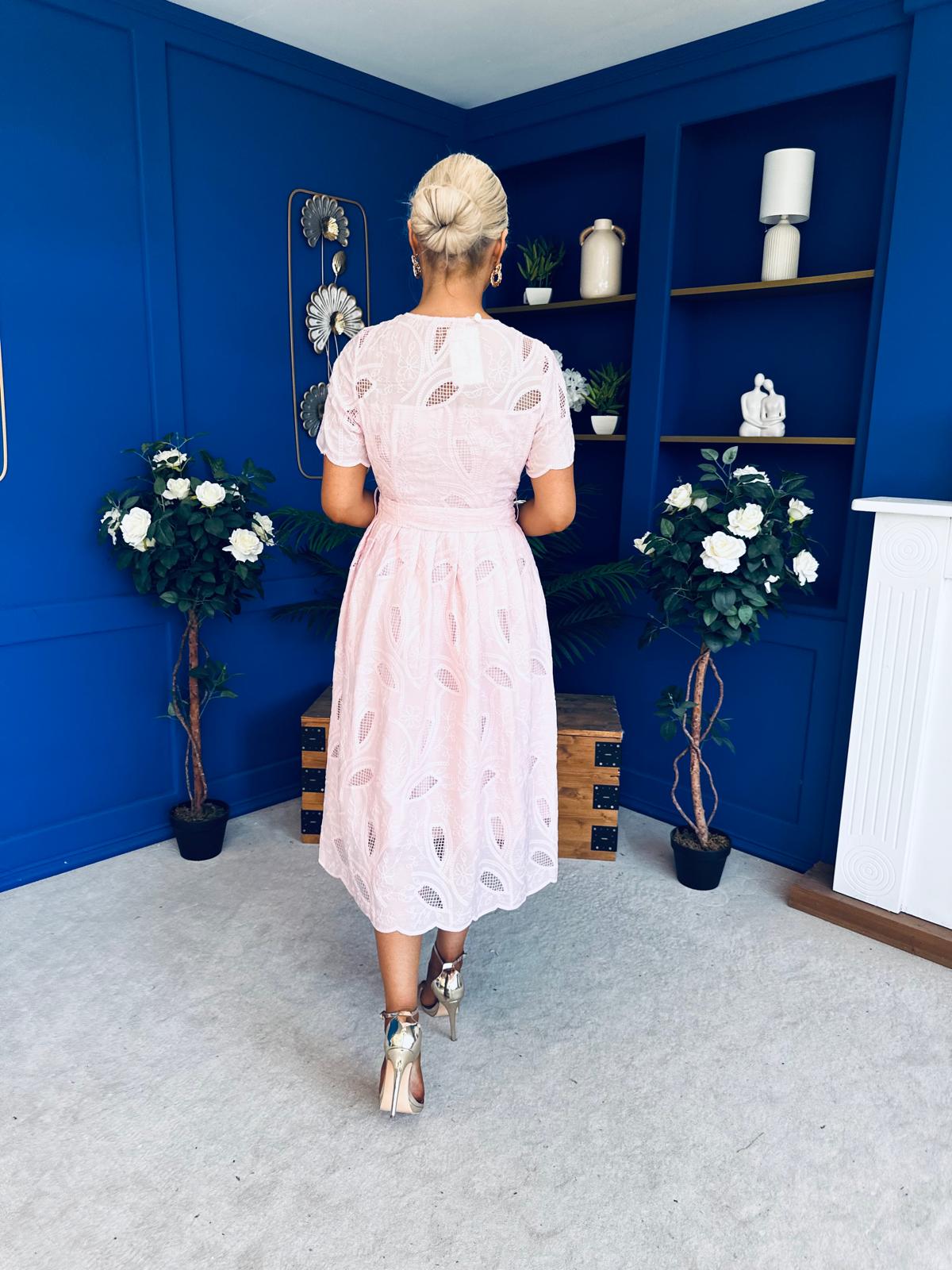 Lexi Crochet Midi Shirt Dress Pwr Pink