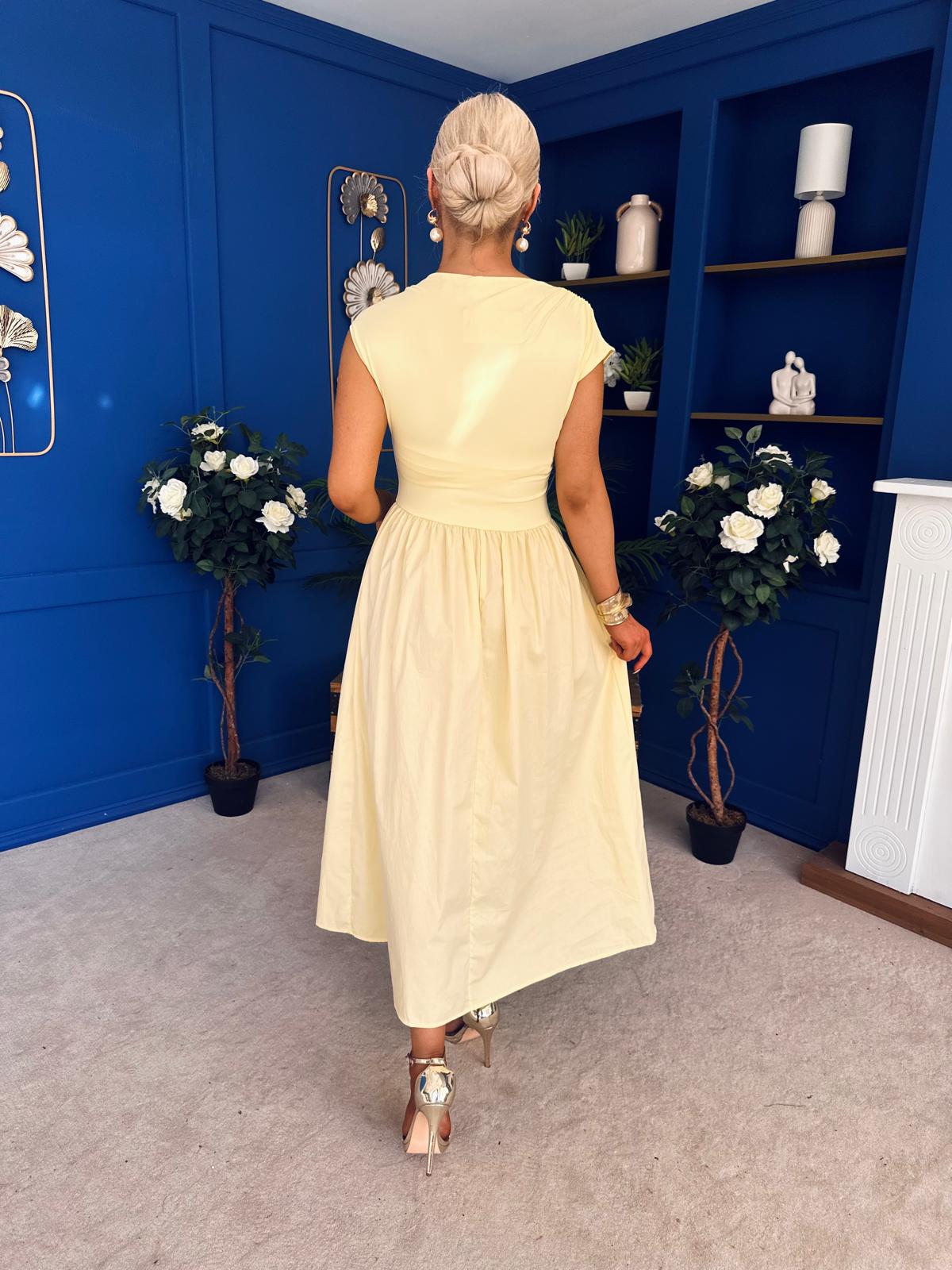 Savanna Detailed Midaxi Dress Yellow