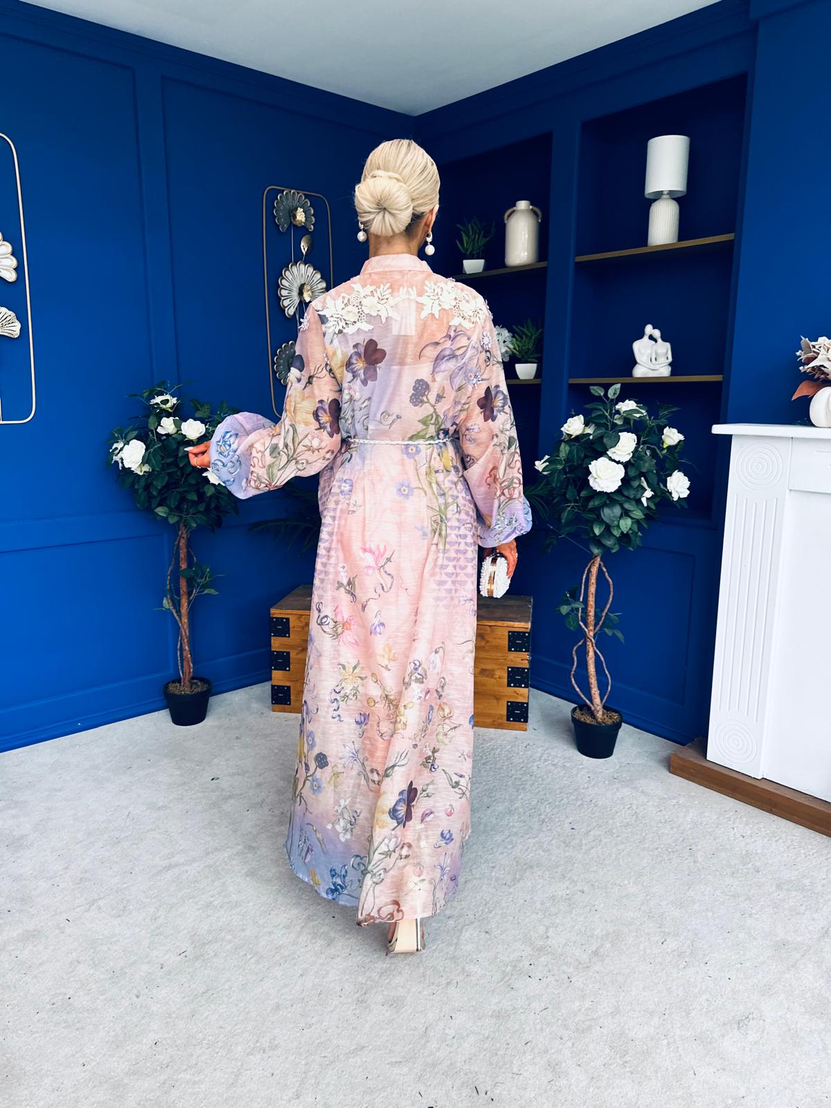 Janette 3d Floral Detail Shirt Dress Floral