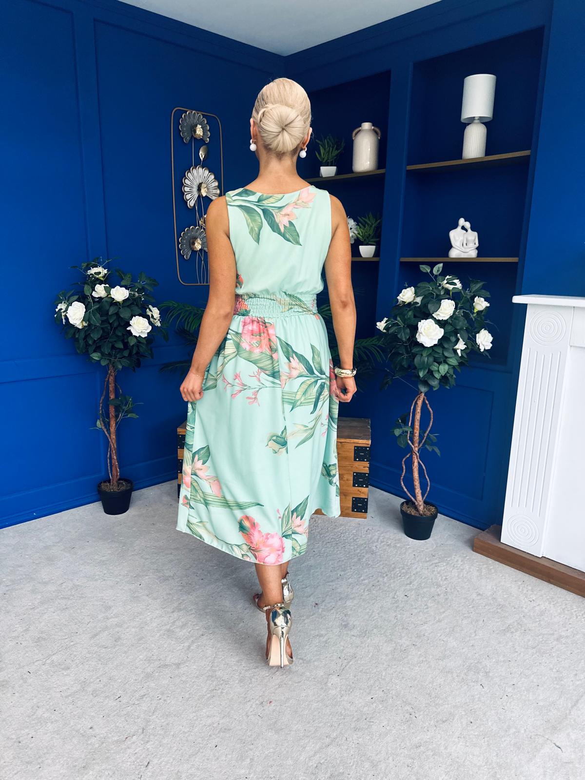 Kennedy Sleeveless Midi Dress Floral Pastel