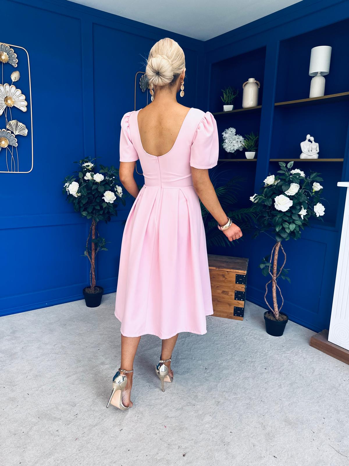 Hilary Sweetheart Neckline Occasion Dress Pwr Pink